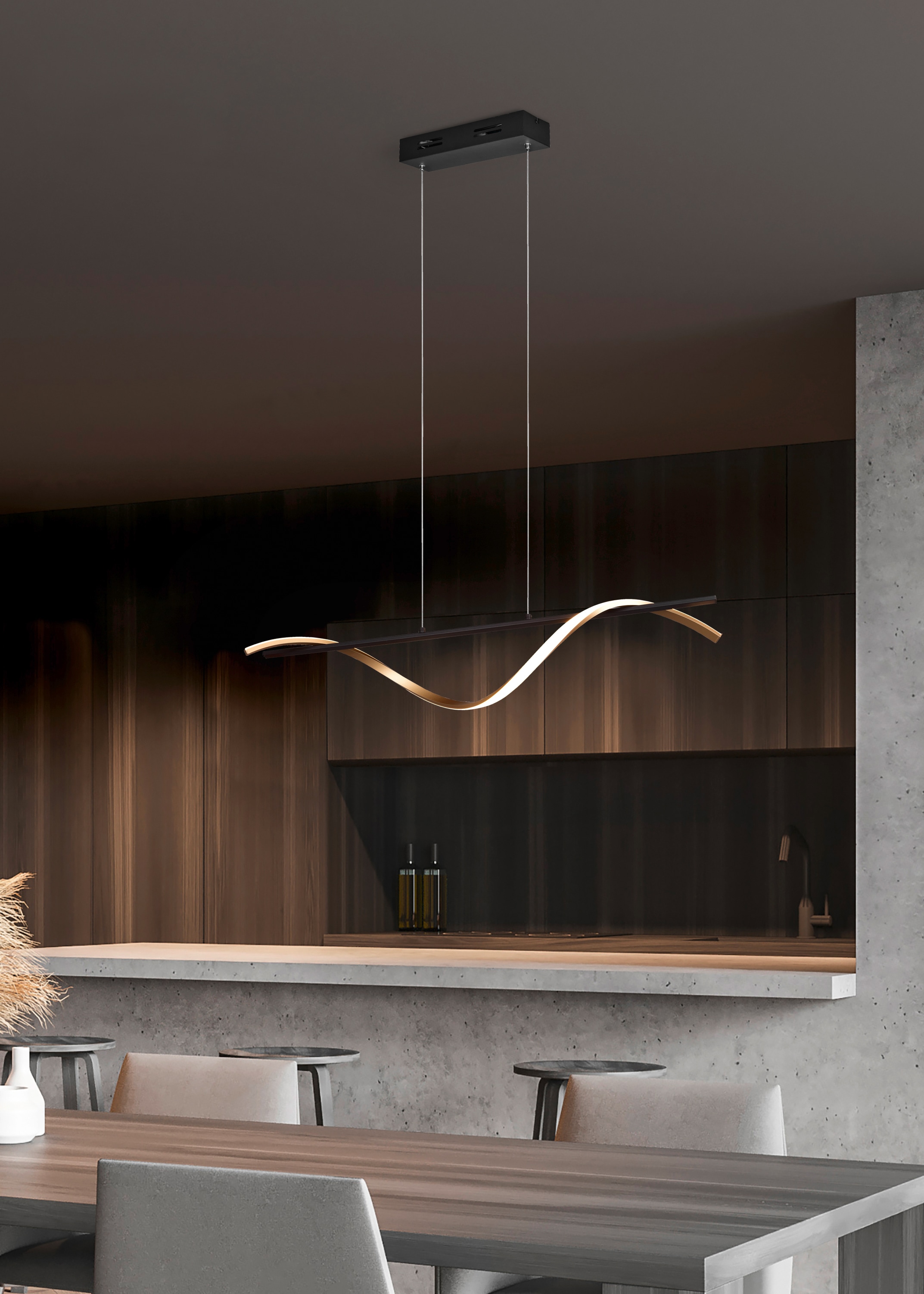 Places of (3Stufen), 1 Dimmer Style LED bestellen höhenverstellbar flammig-flammig, LED online Pendelleuchte Switch »Torca«, schwarz-gold, Hängelampe