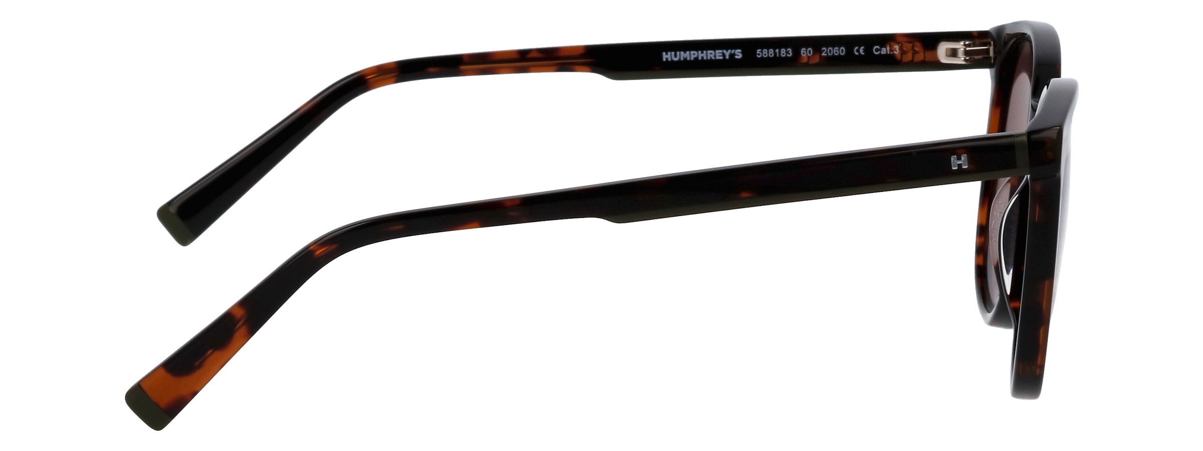 HUMPHREY´S eyewear Sonnenbrille »588183«, Form Trapez, olivfabenen Akzenten am Bügel, adc uv 400