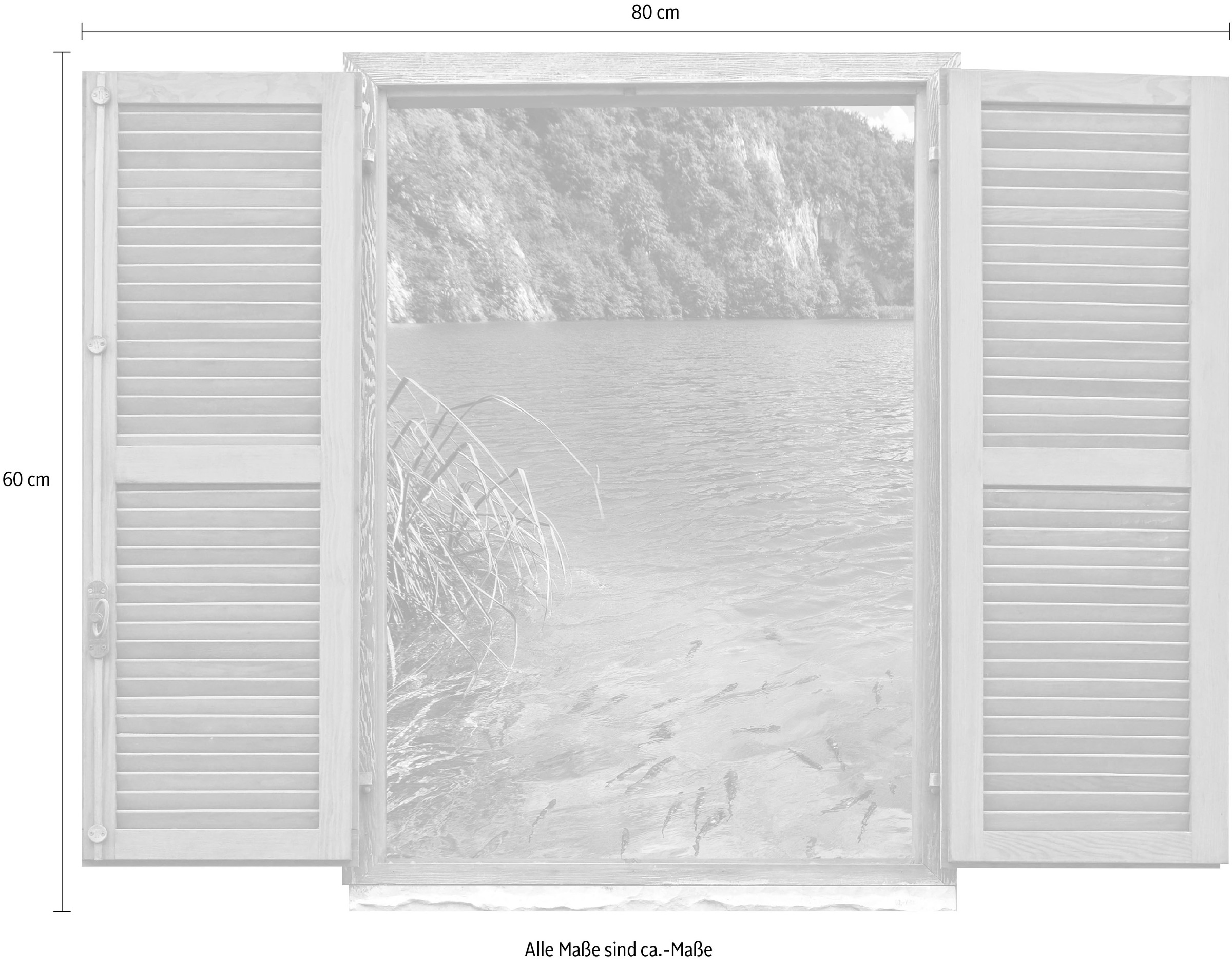 queence Wandtattoo »Berglandschaft«, (1 St.), Wandsticker, Wandbild, selbstklebend, 3D, Fenster