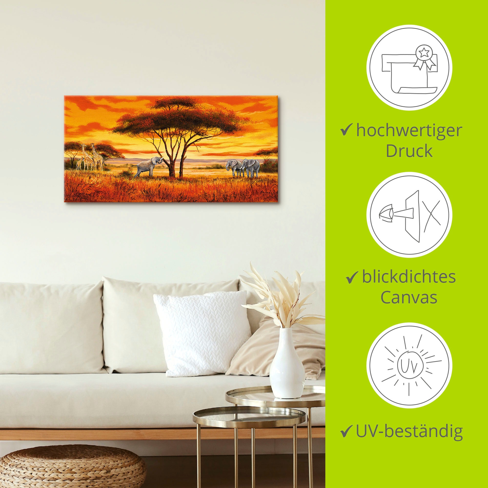 Artland Leinwandbild »Afrikanische Landschaft II« Afrika 1 Stk. tlg. als Alubild, Outdoorbild, Leinwandbild, Wandaufkleber, versch. Größen