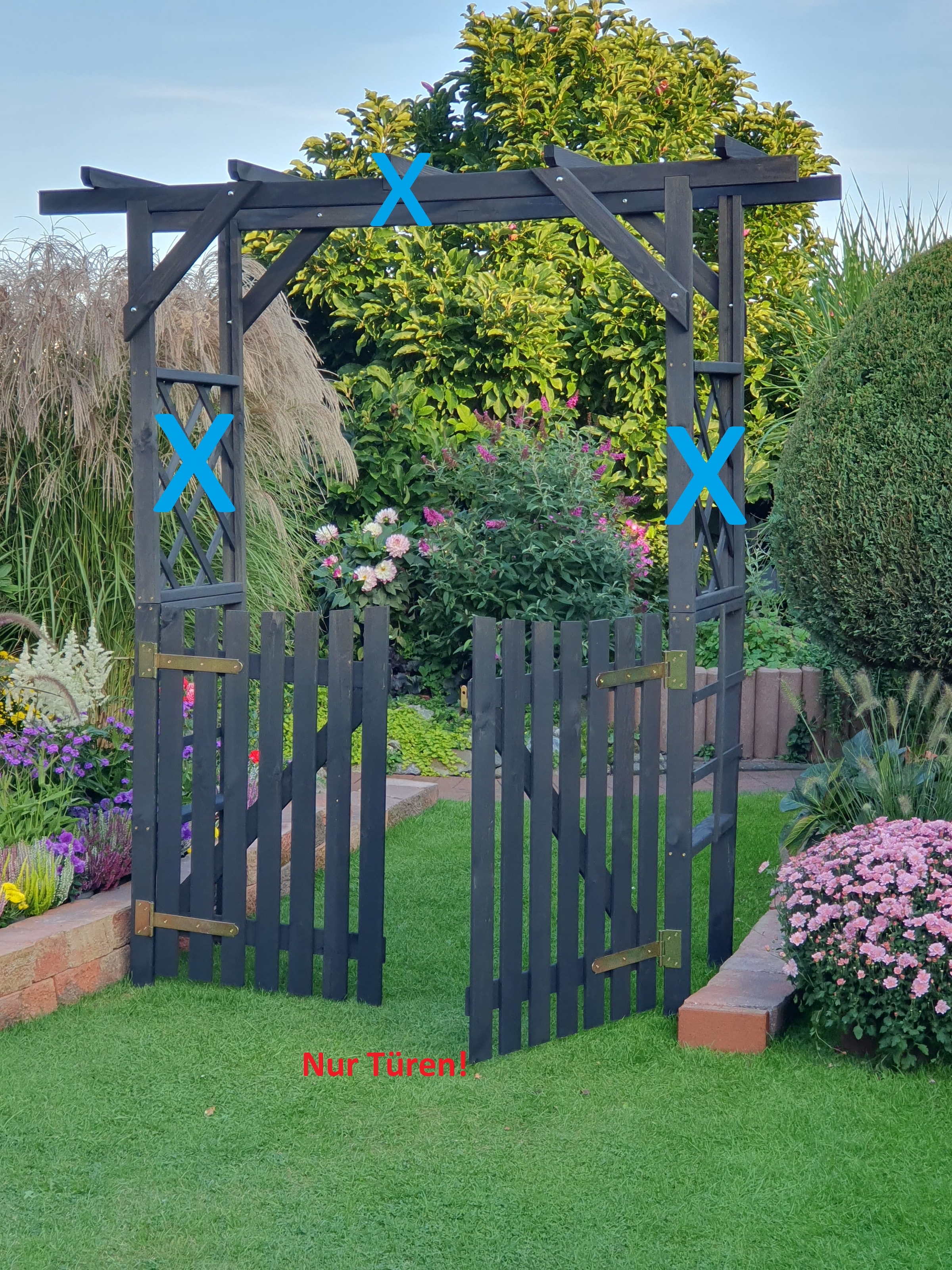 promadino Gartentor »Türen für die Pergola Ben« Material: Kiefer massiv, imprägniert. Maße: B129xH100cm