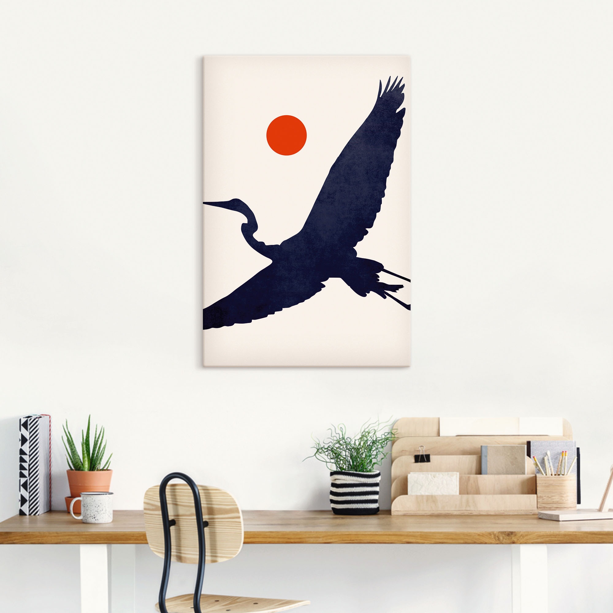 Artland Leinwandbild »Kranich« Vogelbilder 1 Stk. tlg. auf Keilrahmen gespa günstig online kaufen