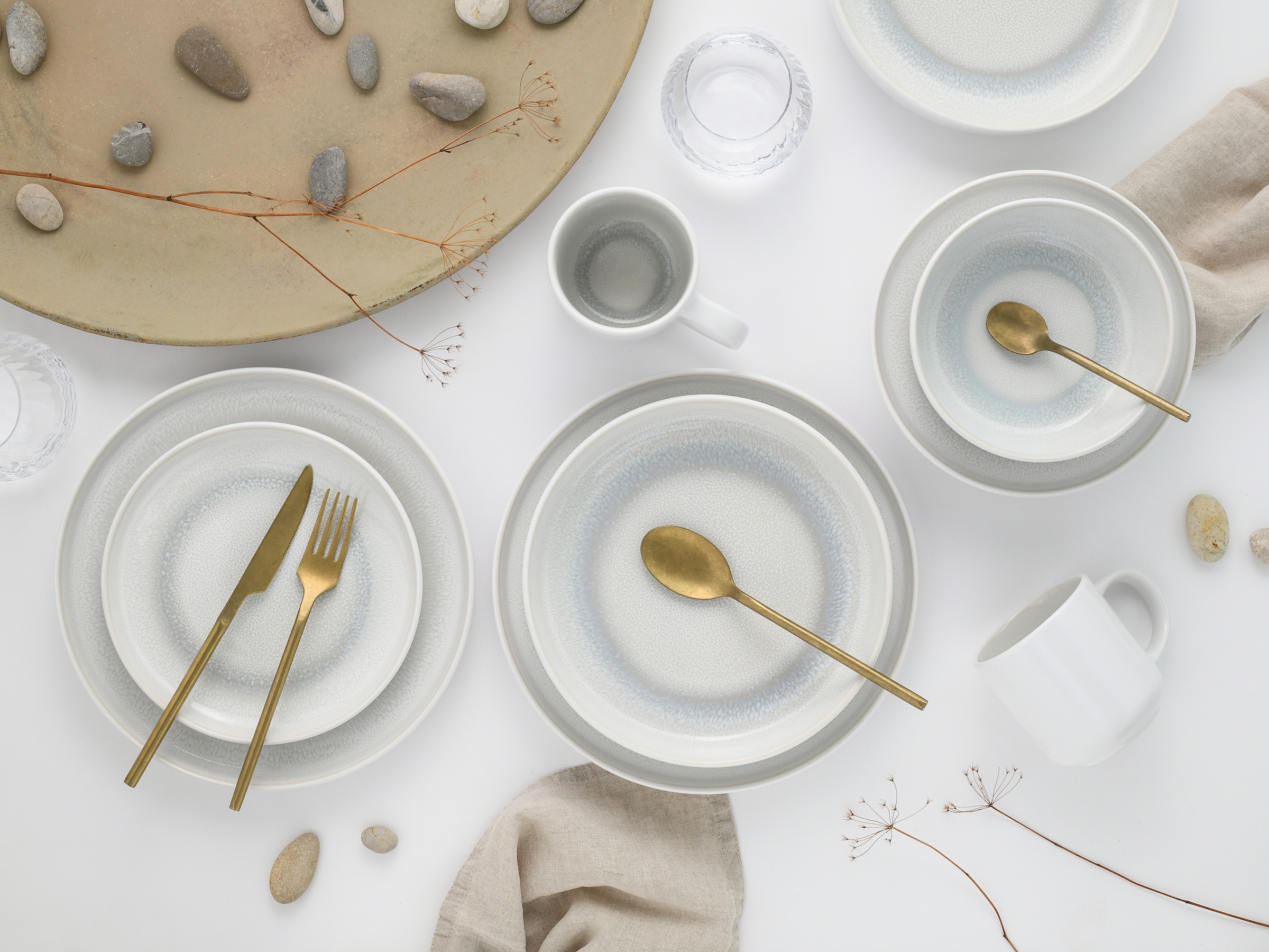 OTTO home Kombiservice »modernes Geschirr-Set, Service Lykk« hohe Haltbarkeit, spülmaschinen- & mikrowellengeeignet, Reaktivglasur