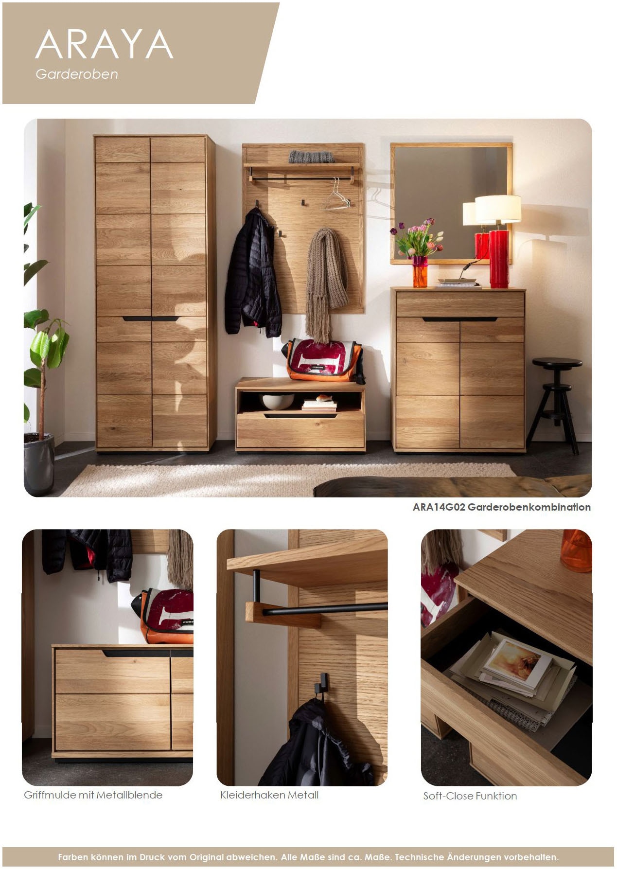 MCA living Sitzbank »Araya Garderobenbank,Flurbank,Bank mit Stauraum,Bankmöbel,Breite 79 cm« Set, 1 Stück, 1 Stk. tlg. FSC-Mix, Türen gedämpft, Made in Europe