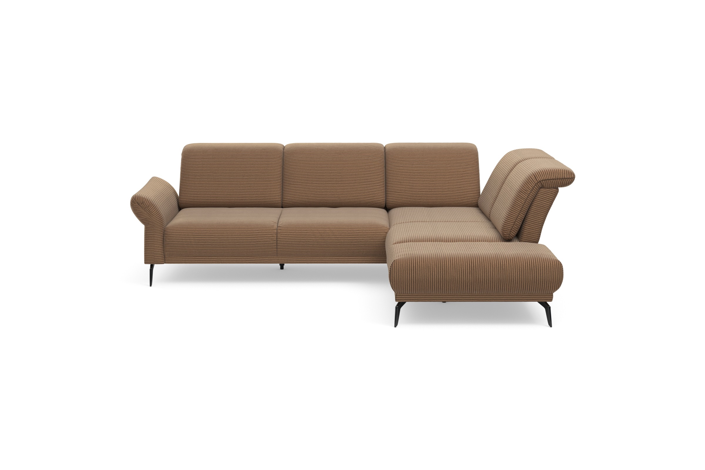 INOSIGN Ecksofa »Coco L-Form«, Sitztiefen-, Arm- und Kopfteilverstellung, Cord-Bezug, Fußhöhe 15 cm