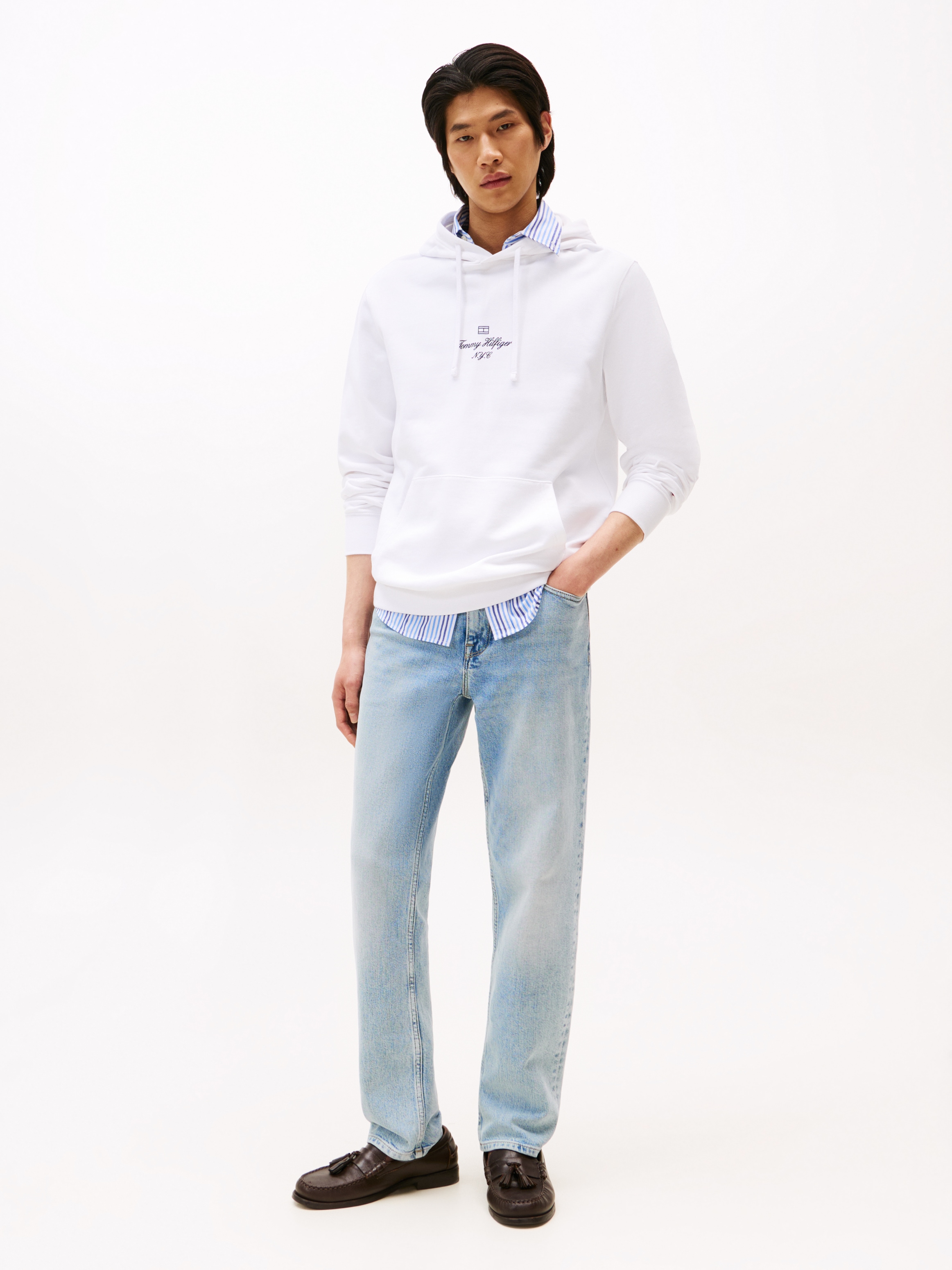 Tommy Hilfiger Hoodie »OUTLINE FLAG SCRIPT HOODIE«, mit kontrastfarbener Stickerei
