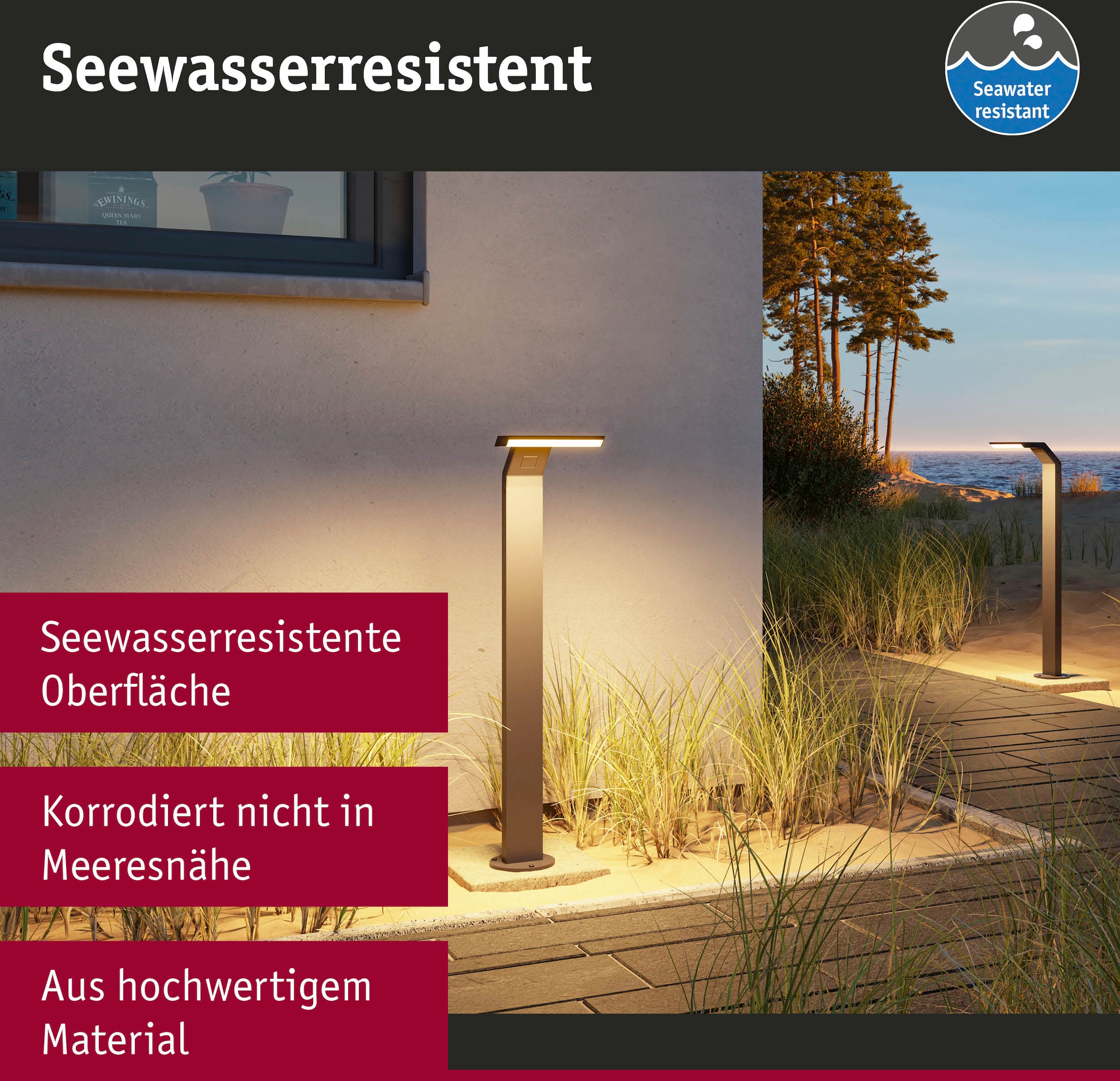 Paulmann LED Gartenleuchte »Zenera 230V Pollerleuchte«, 1 flammig, insektenfreundlich