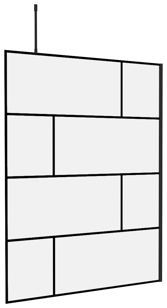 Marwell Walk-in-Dusche »Bricks«, 90 x 195 cm, inkl. Haltestange für Deckenmontage
