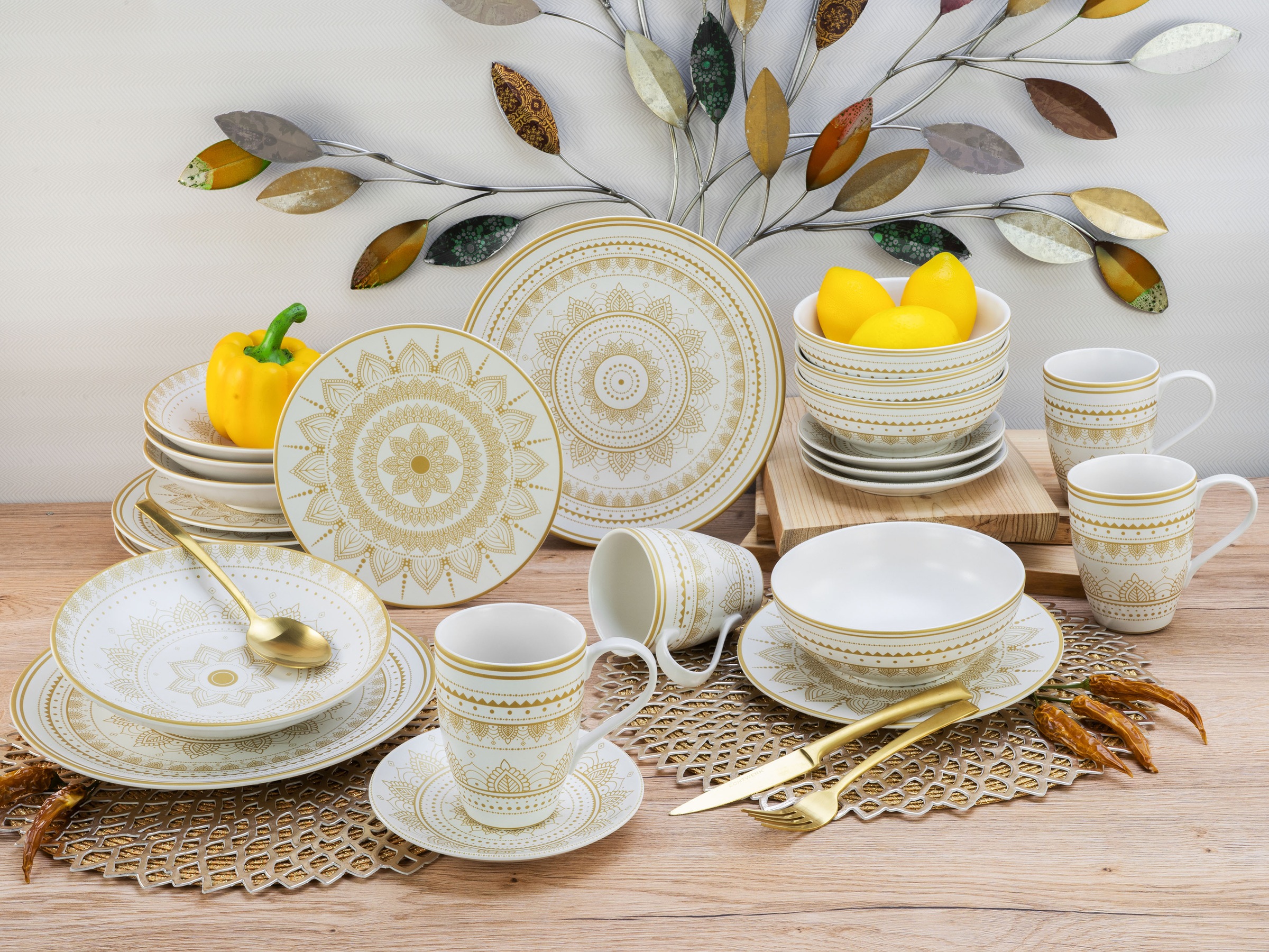 CreaTable Kombiservice »Mandala Gold«, (Set, 16 tlg., Kaffeeservice und Taf günstig online kaufen