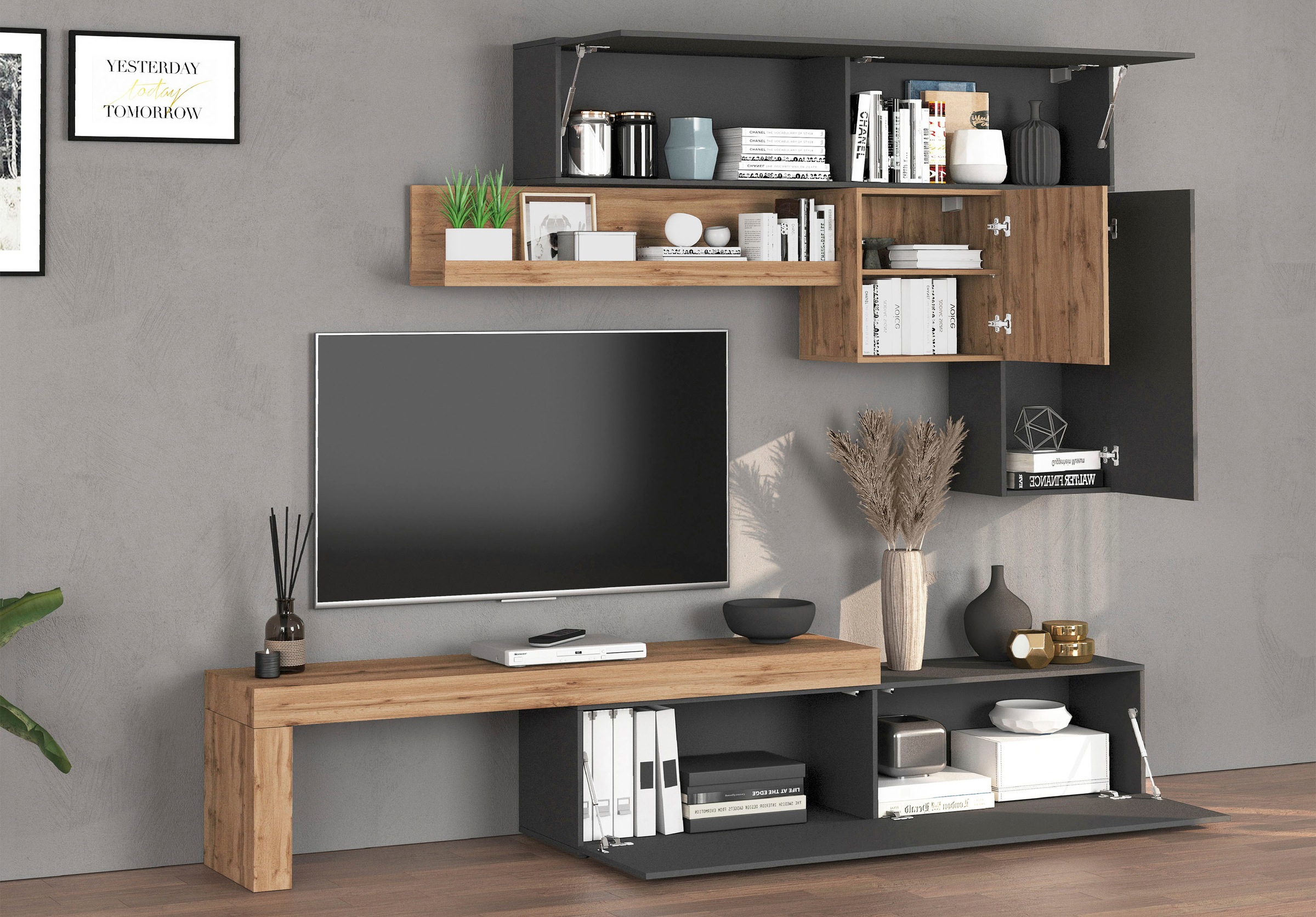 OTTO home Wohnwand »Chronos Wohnwand, Medienwand, 5-er set« Set, 5 Stk. tlg.