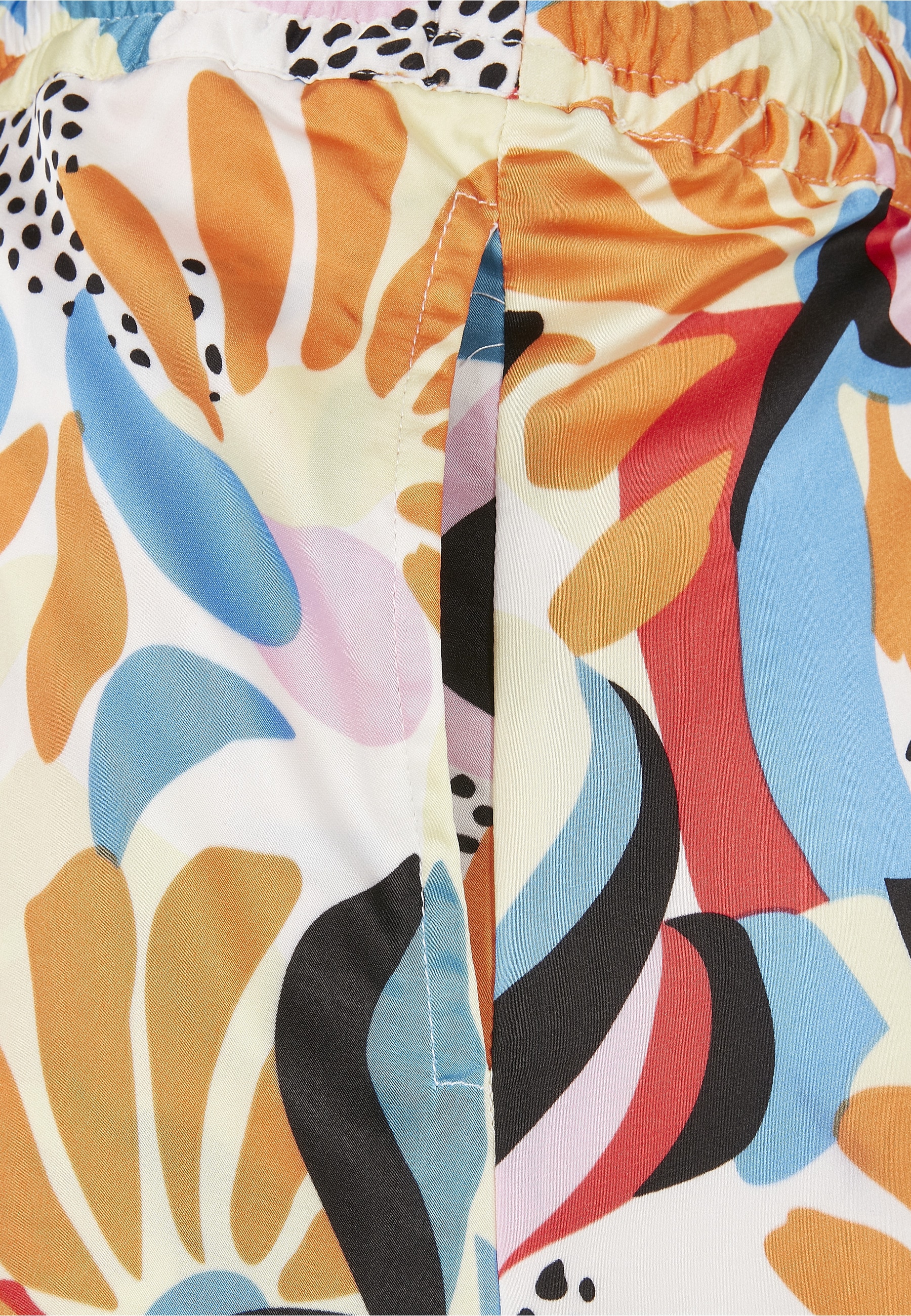 URBAN CLASSICS Jerseyrock »Urban Classics Damen Ladies AOP Satin Midi Skirt« 1 Stk.