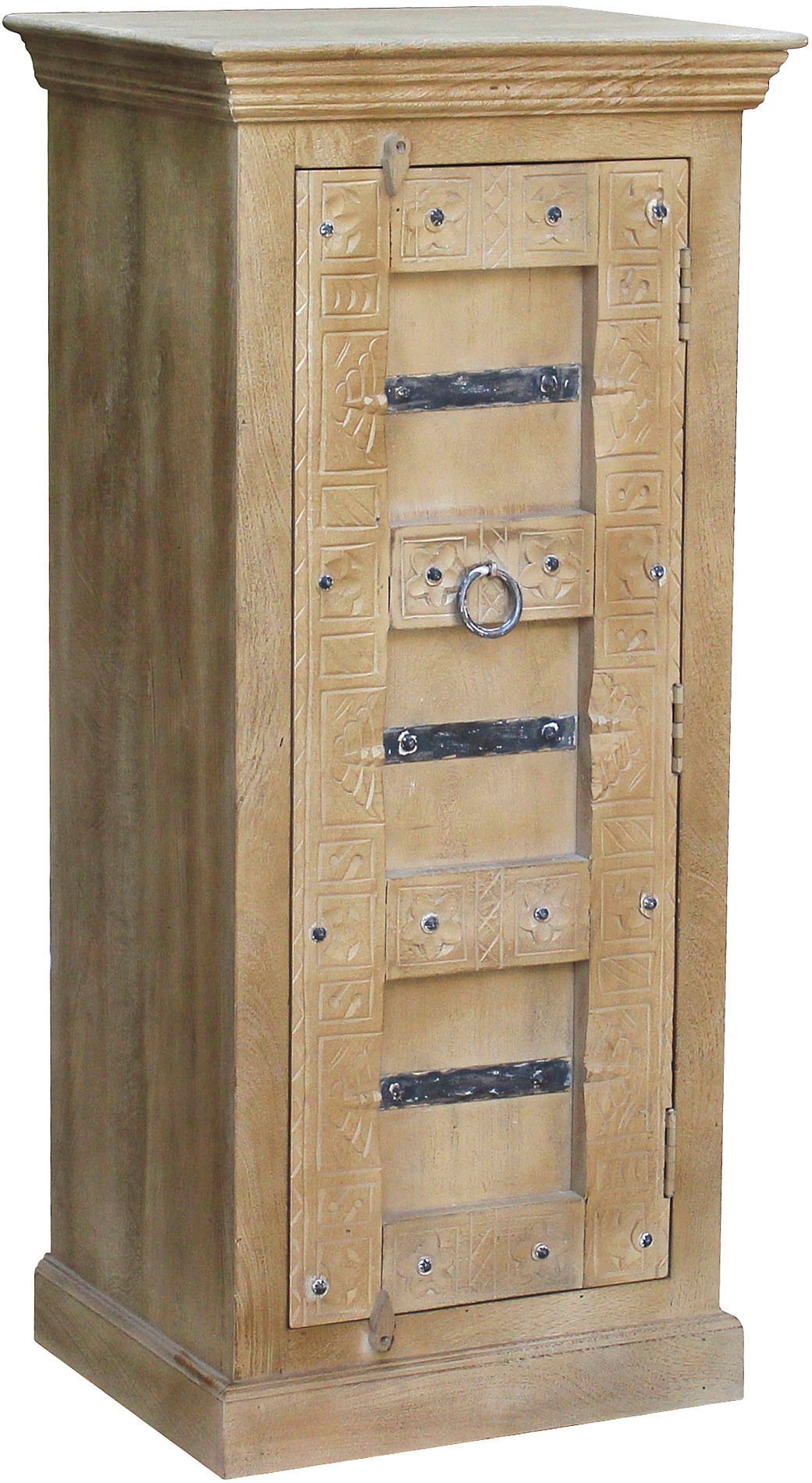 SIT Highboard »Daipur Kommode«, geschnitzte Verzierungen, schmale Kommode mit 1 Tür