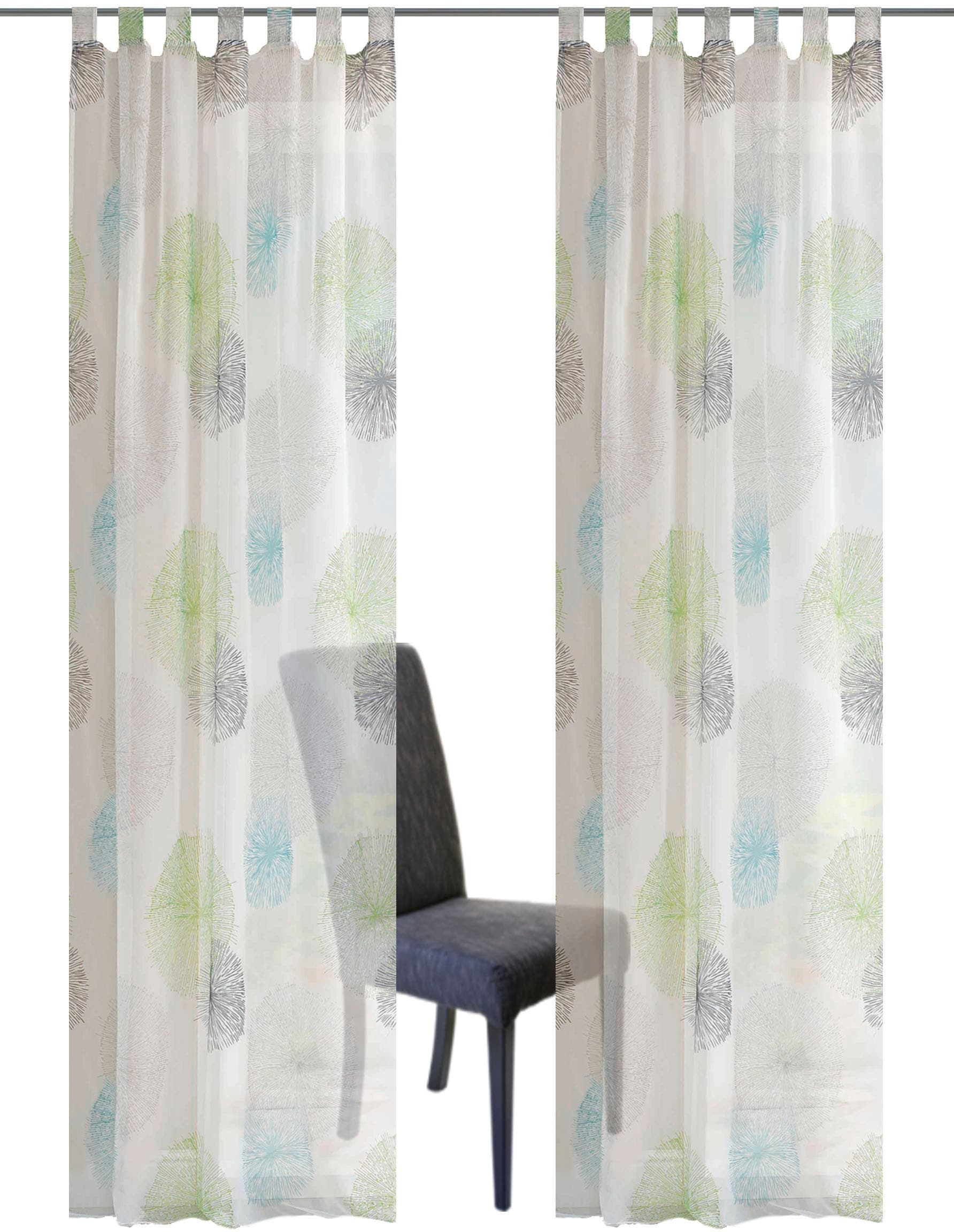 HOME WOHNIDEEN Vorhang »RAWLINS«, (2 St.), 2er Pack Schlaufenschal RAWLINS bedruckt