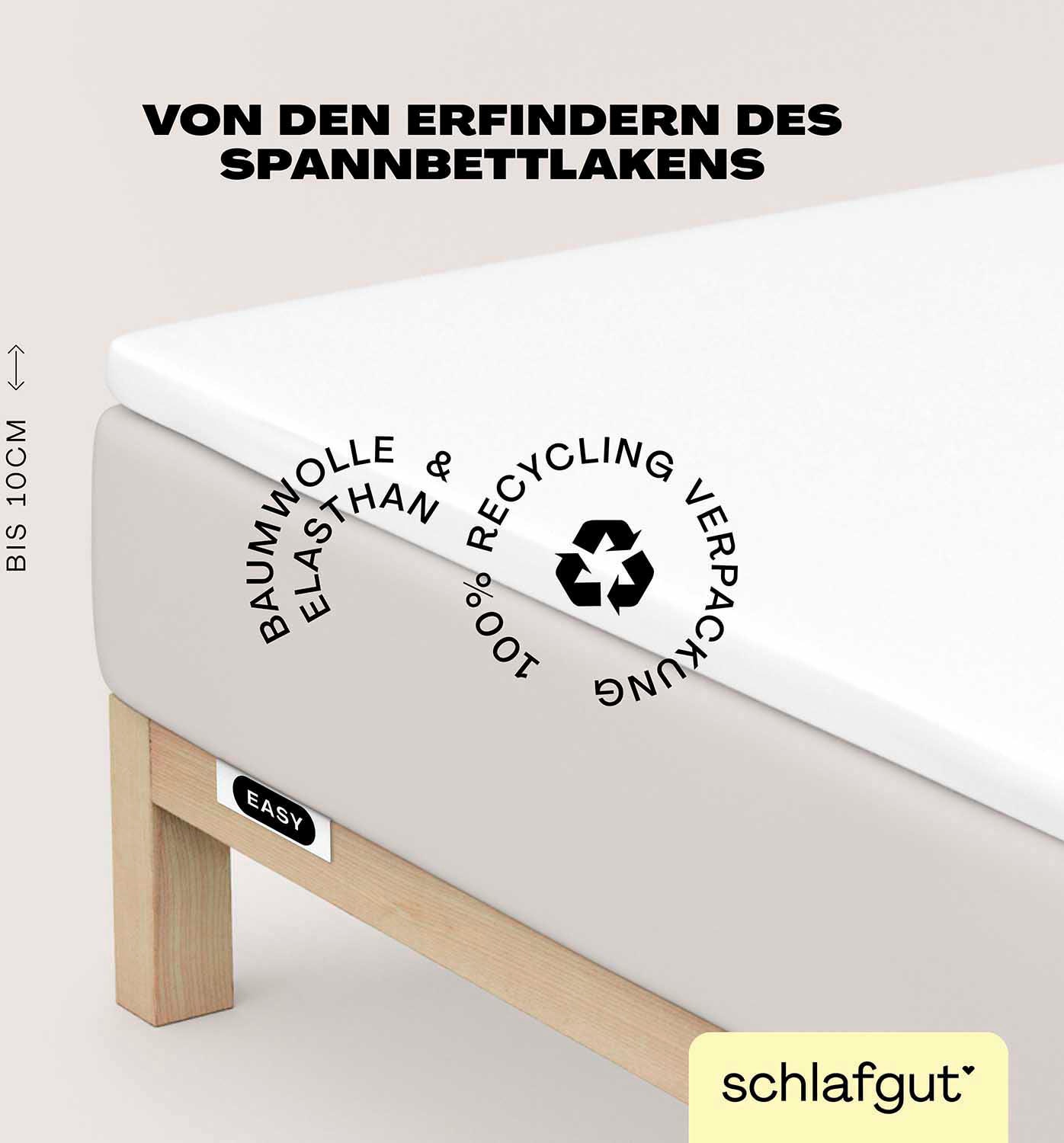 Schlafgut Spannbettlaken "EASY Jersey Elasthan Topper" MADE IN GREEN by OEK günstig online kaufen