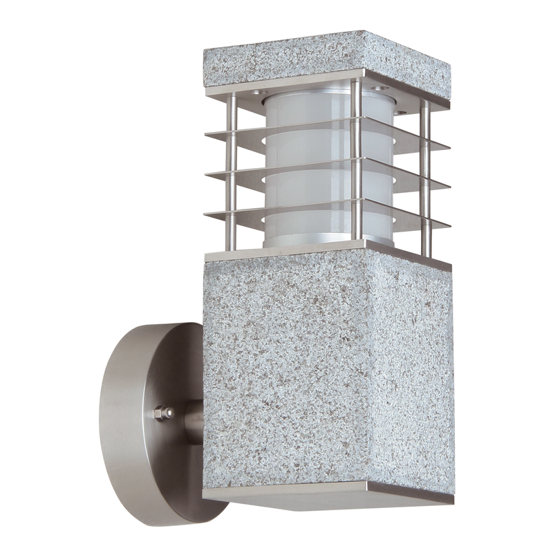 HEITRONIC LED Wandleuchte »La Mer« E27 1 Stk. Wandlampe, Außenlampe, aus echtem Granit, seewasserbeständig grau