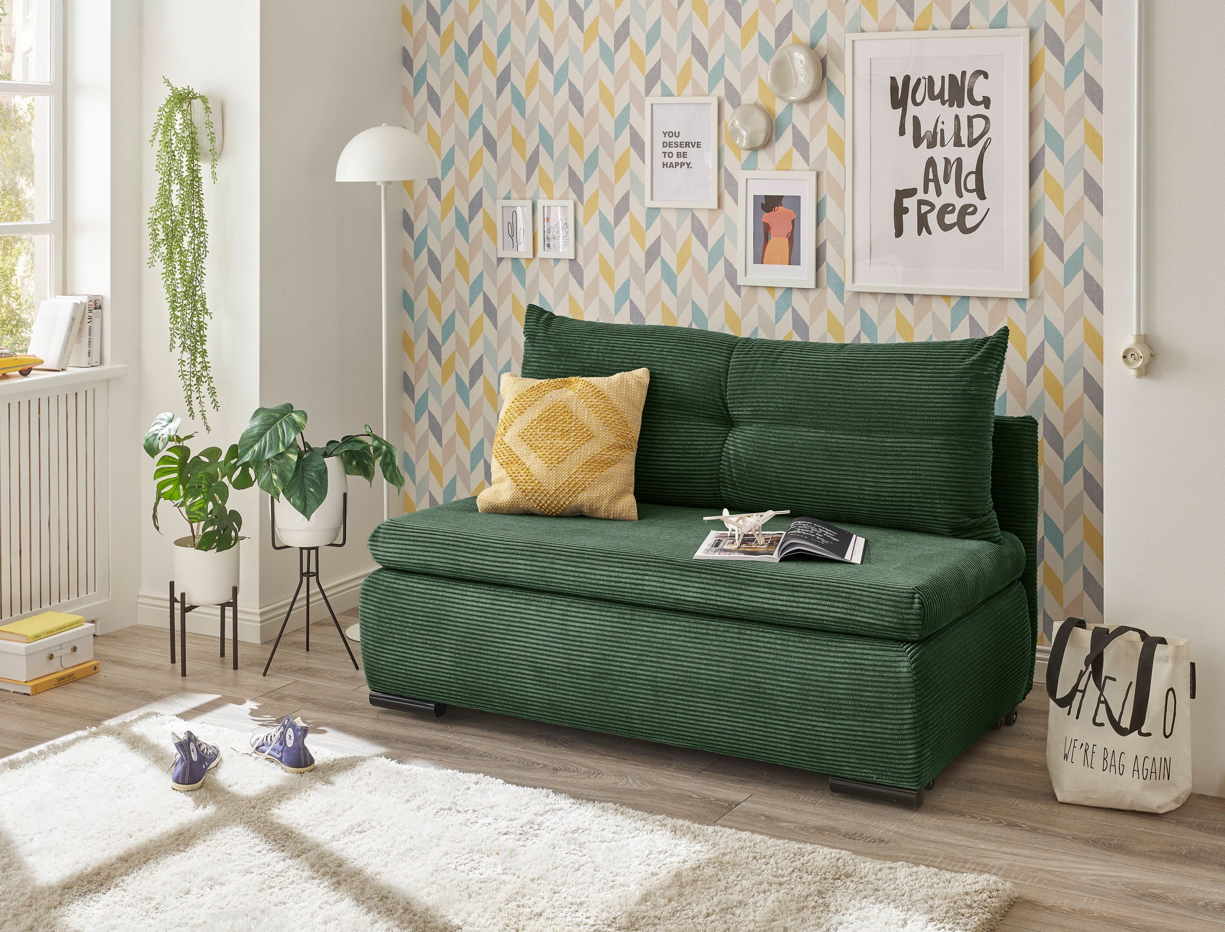 ED EXCITING DESIGN Schlafsofa "Charlie", frei im Raum stellbar, mit Bettkas günstig online kaufen