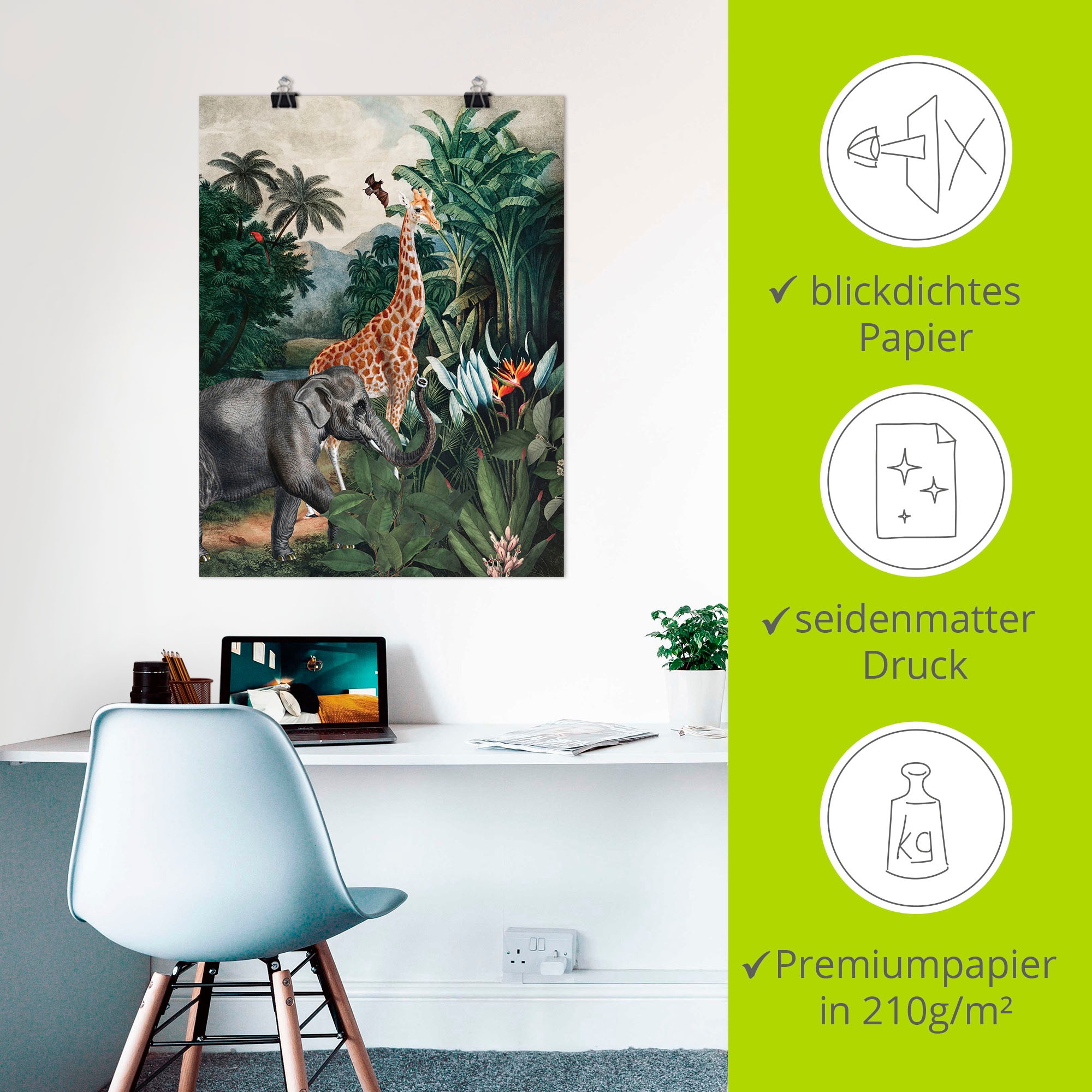 Artland Poster »Afrikanischer Dschungel« Wildtiere 1 Stk. tlg. ohne Rahmen