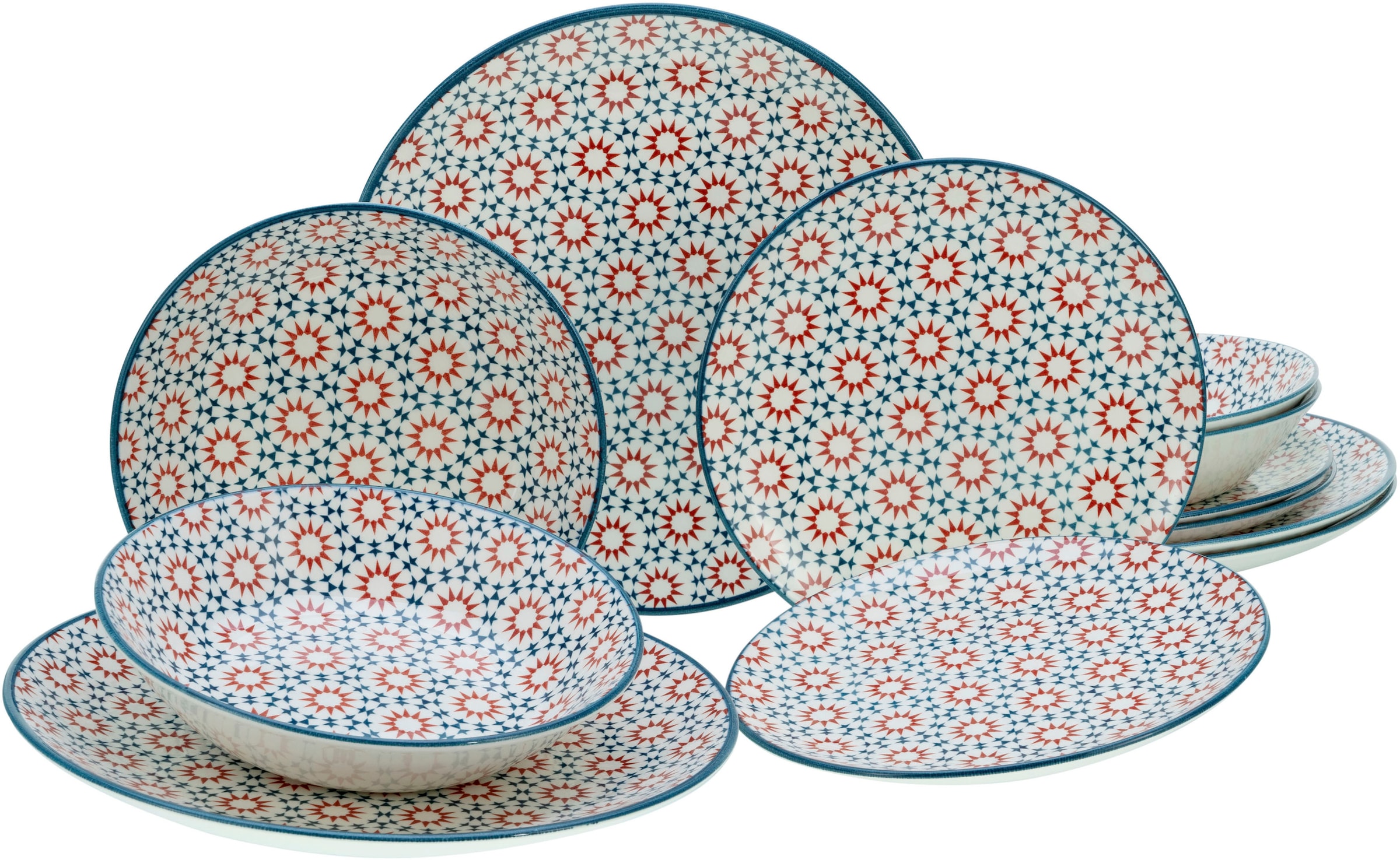 CreaTable Teller-Set »Stella« orientalisches Fliesenmotiv günstig online kaufen