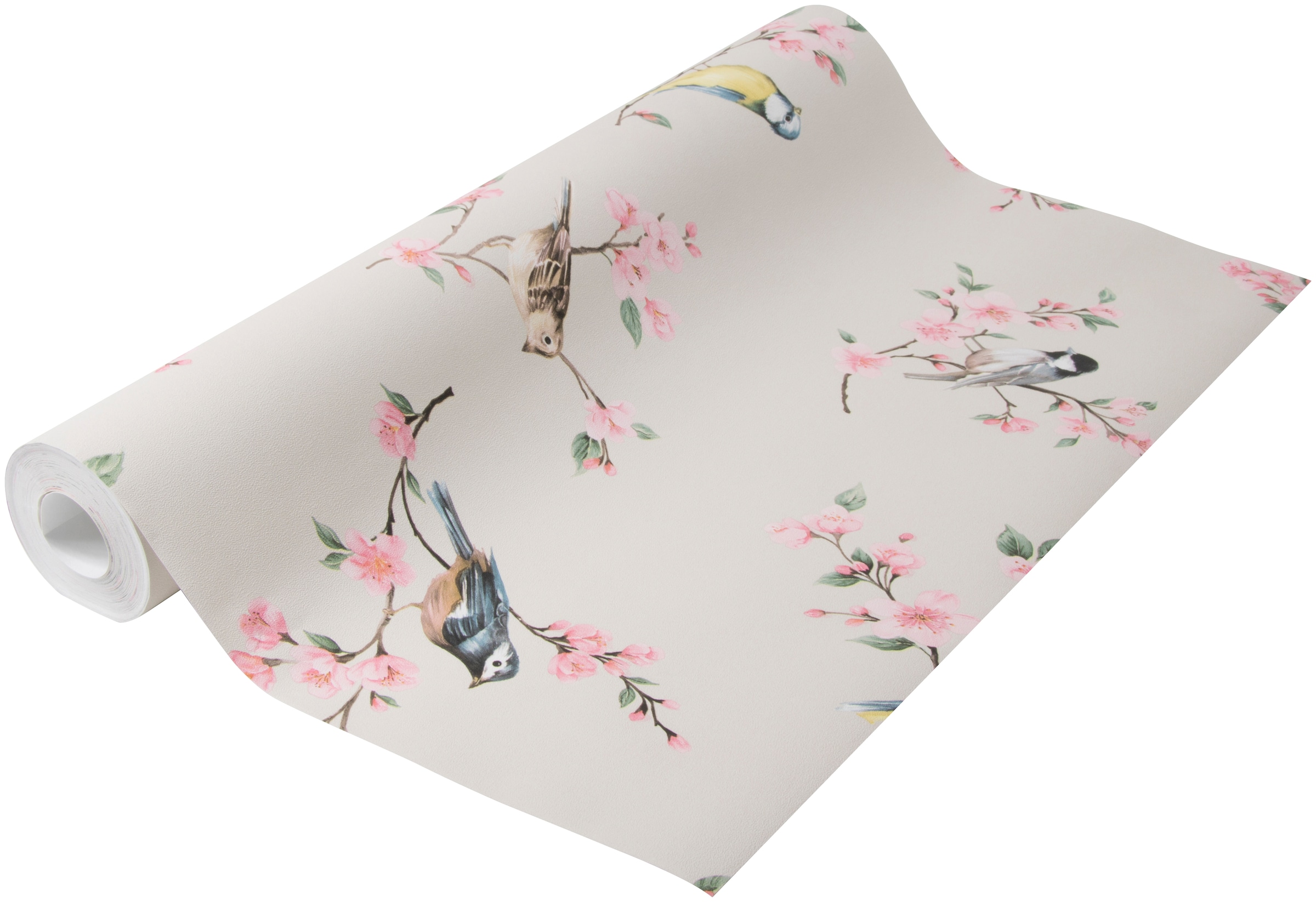 Art for the home Vliestapete »Vogel auf Zweig«, FSC® zertifiziert, mit lebhaftem Druck, 10 Meter Länge