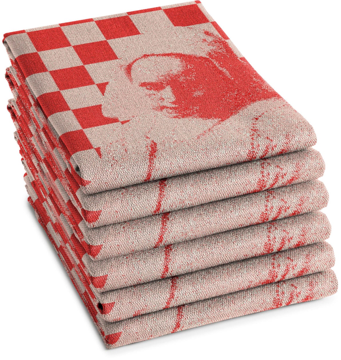 DDDDD Geschirrtuch »DDDDD Milk Maid Geschirrtuch Rot (6er-Pack)« schnell tr günstig online kaufen