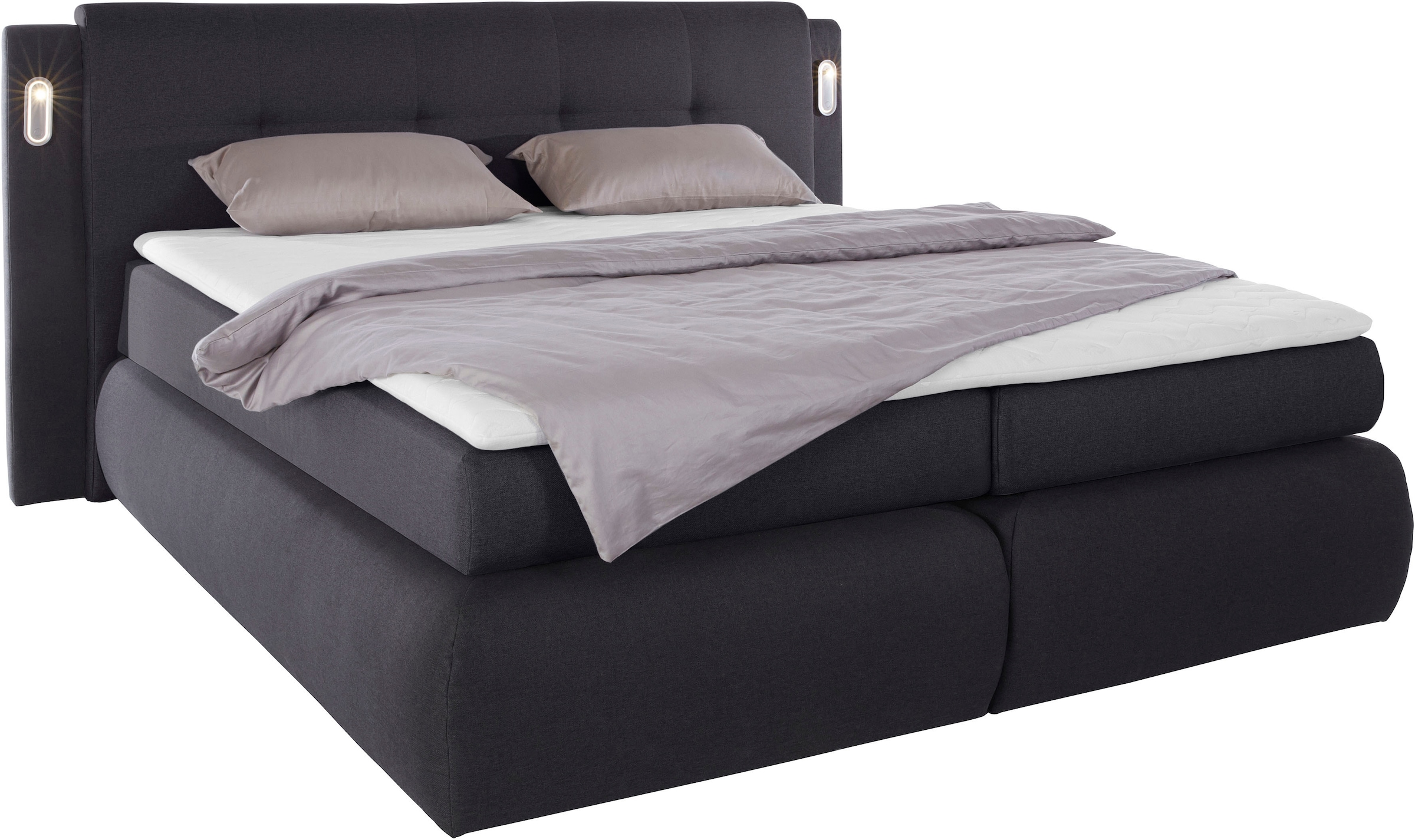 3. Bild von COLLECTION AB Boxspringbett »Borna«, inklusive Bettkasten, LED-Beleuchtung und Topper