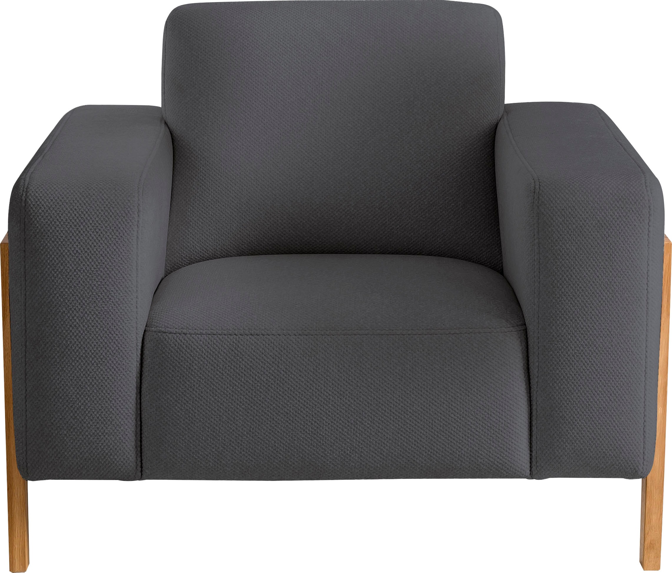 exxpo - sofa fashion Sessel »Starr, Loungesessel«, im Scandinavian Design, mit Massive Holzfüße, frei im Raum stellbar