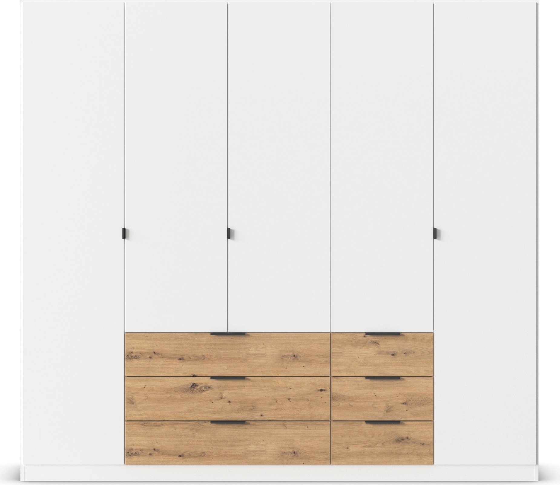 rauch Drehtürenschrank »Kleiderschrank Schrank Garderobe Schlafzimmerschrank DAVOA«, mit farblich abgesetzten Schubkästen in Eiche Artisan MADE IN GERMANY