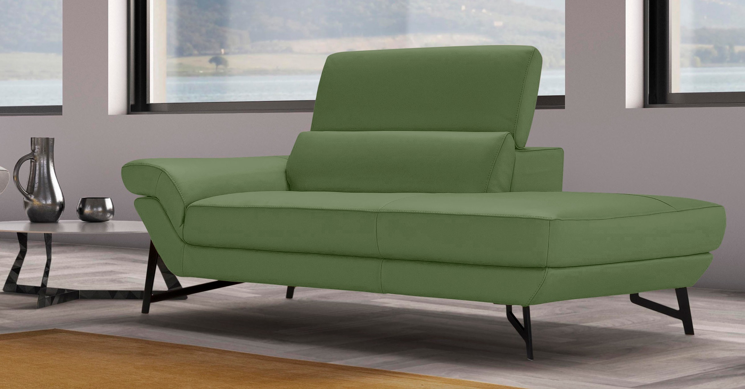 Egoitaliano Ottomane »Narcisa, Designsofa«, mit verstellbarer Kopfstütze, Solitärmöbel als Blickfang