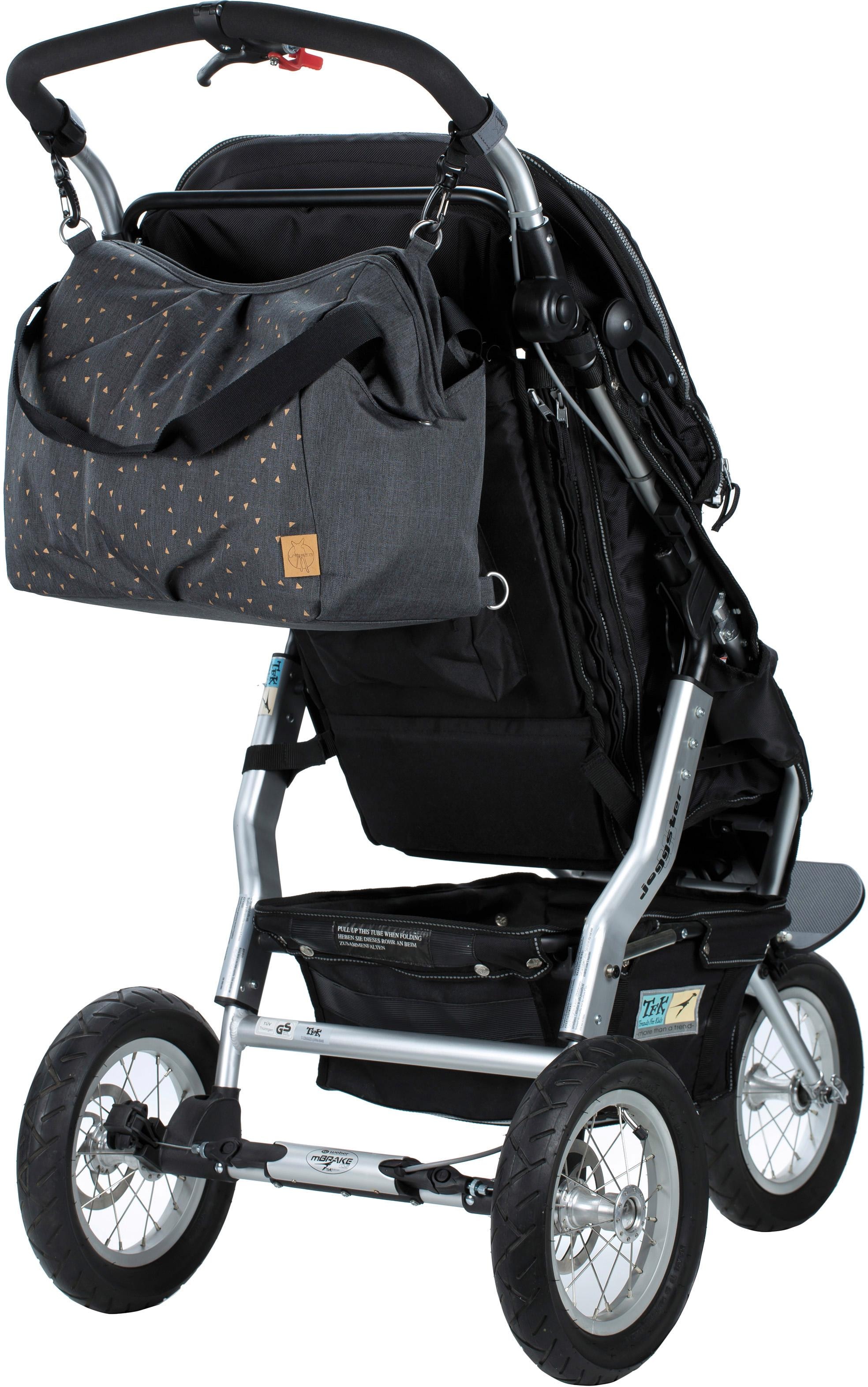 LÄSSIG Wickeltasche »Casual, Twin Bag Triangle, Dark Grey«, mit Rucksackfunktion und Wickelunterlage; PETA-approved vegan