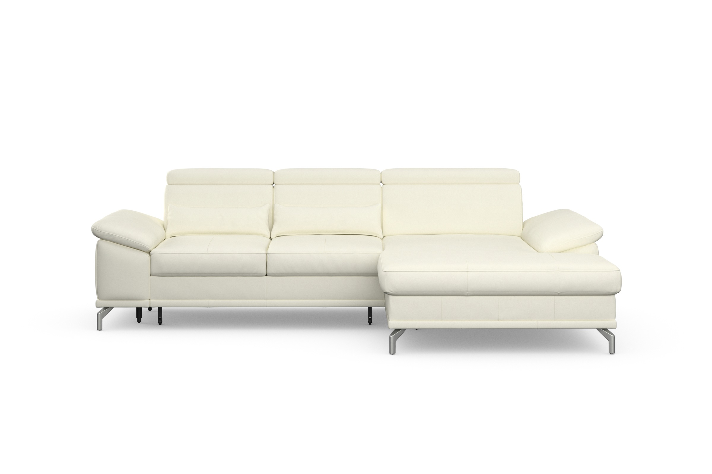sit&more Ecksofa »Cabrio L-Form, mit Sitztiefenverstellung, Arm- und Kopfteilverstellung«, 2 Nierenkissen, Federkern, optional Bettfunktion und Stauraum