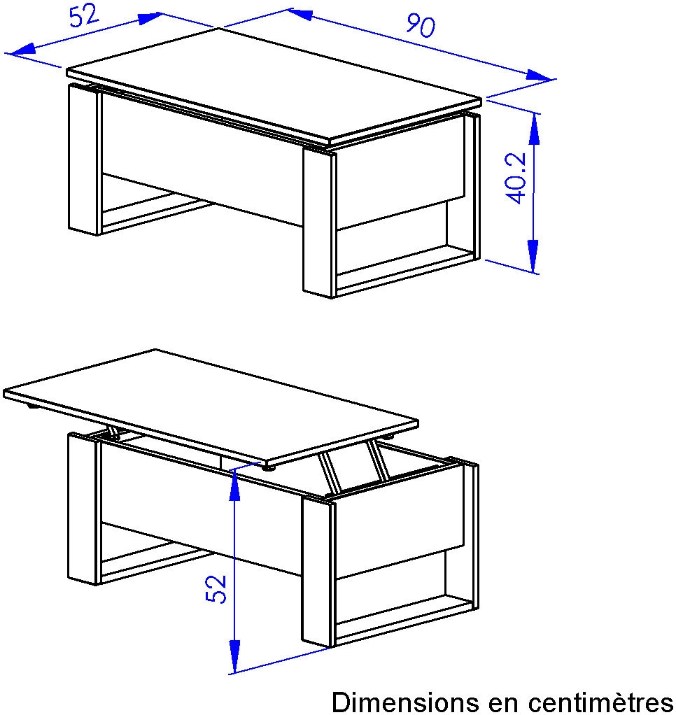 Gami Couchtisch »DENVER« Hochklappbare Tischplatte