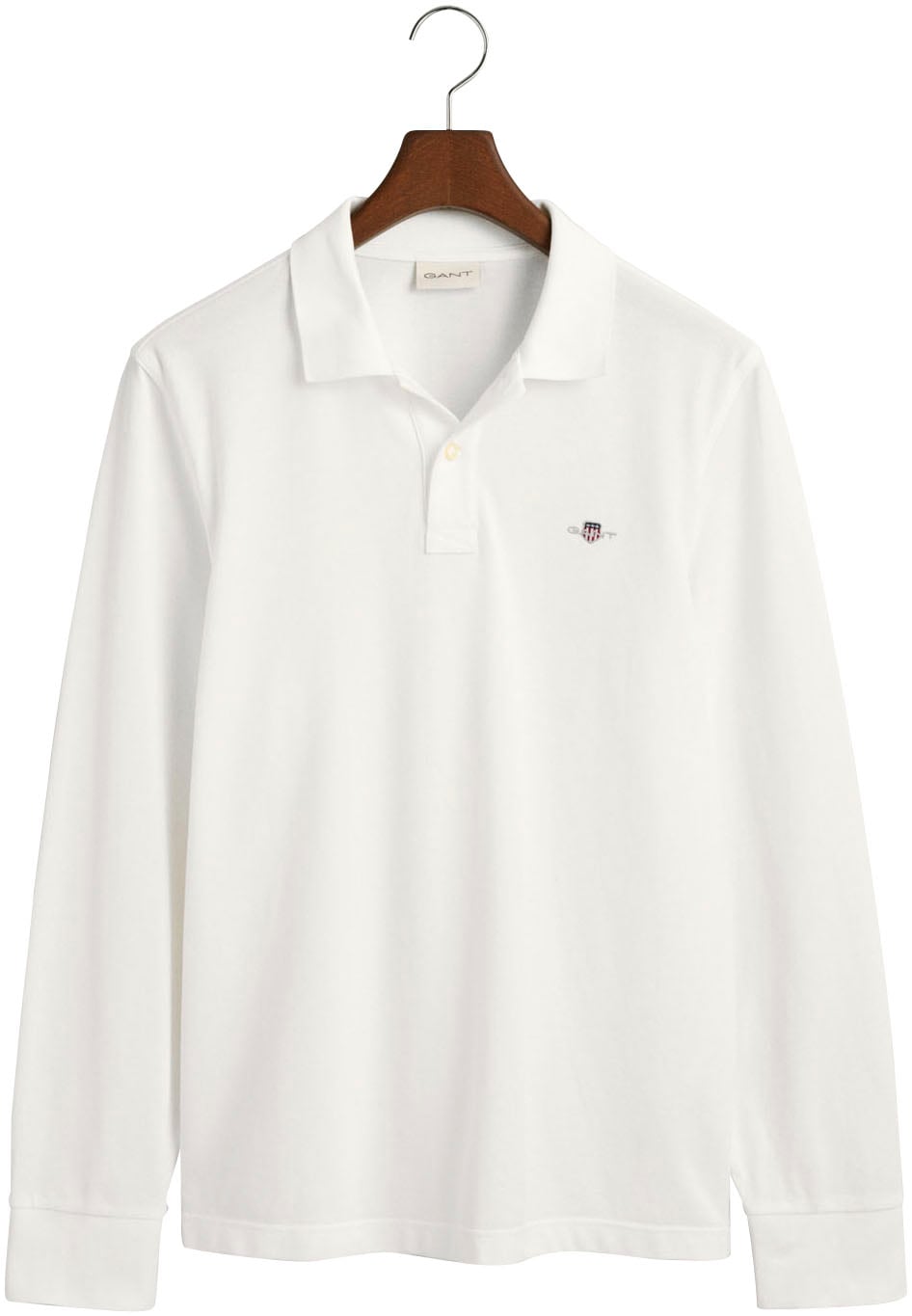 Gant Poloshirt »REG SHIELD LS PIQUE RUGGER« mit Logotickerei auf der Brust
