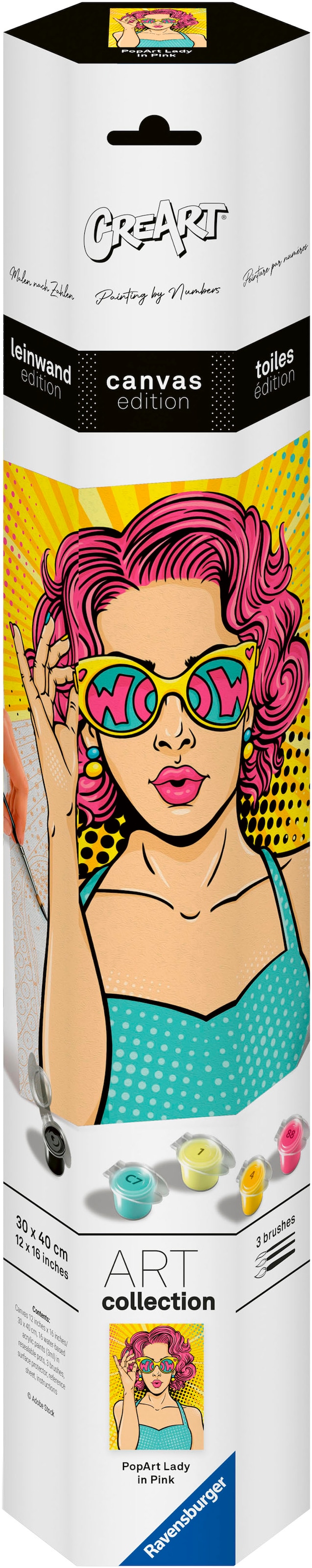 Ravensburger Malen nach Zahlen »CreArt, ART Collection, Leinwand Lady in Pink« für Erwachsene; Made in Europe