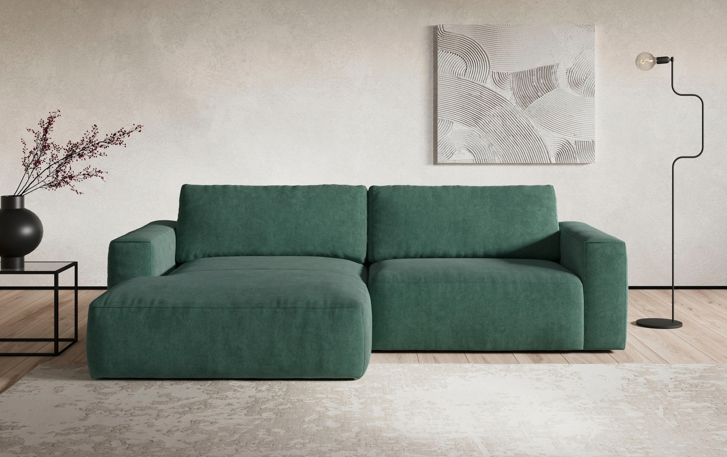 COTTA Ecksofa »Lasso L-Form, XL-Sofa«, mit breiter Recamiere im trendigen C günstig online kaufen