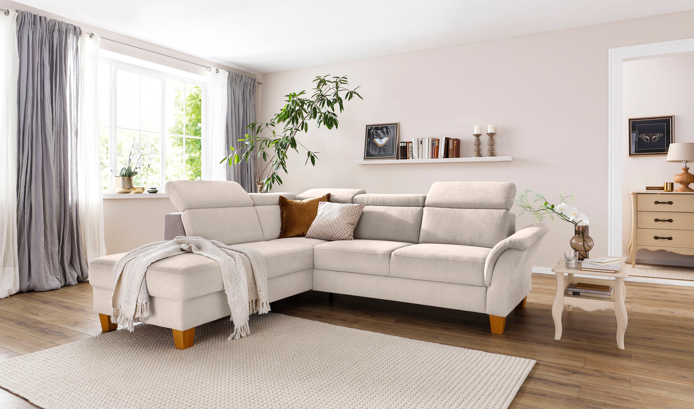 Home affaire Ecksofa »Conville L-Form«, Federkern, wahlweise mit Bettfunkti günstig online kaufen
