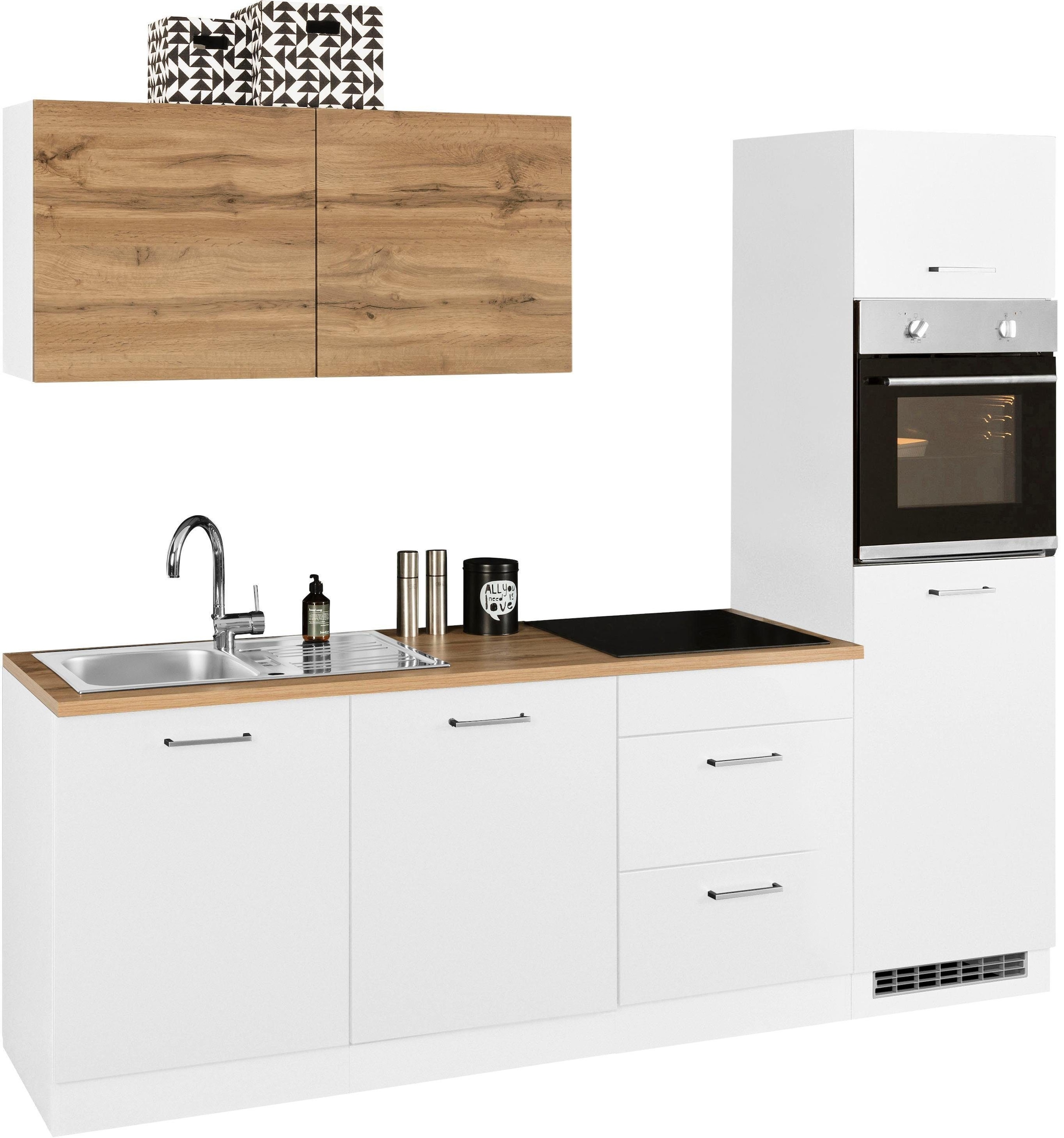 KOCHSTATION Küchenzeile »KS-Kehl«, ohne E-Geräte, Breite 240 cm, für Kühlschrank