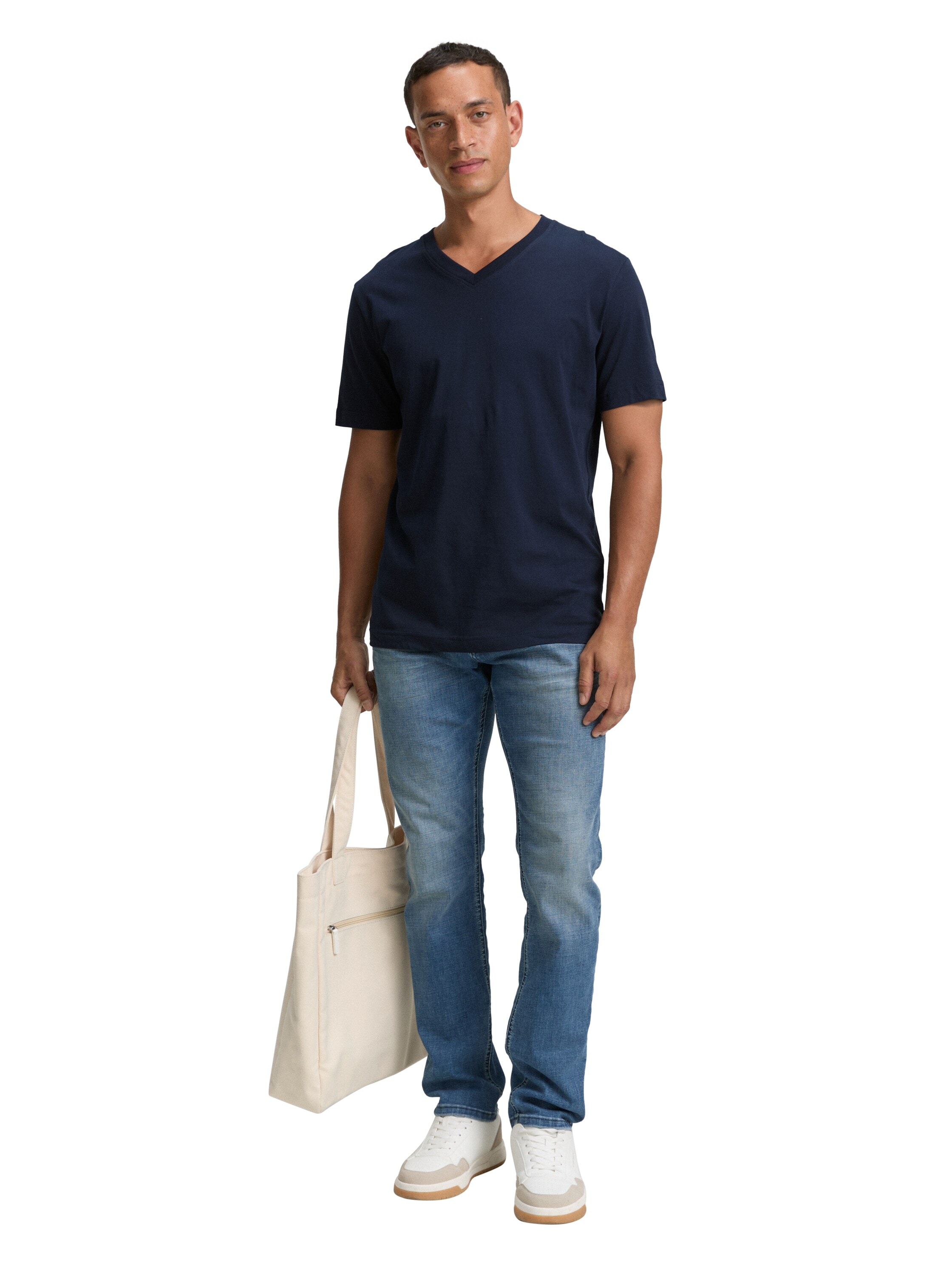 TOM TAILOR T-Shirt, (Packung, 2 tlg.), mit V-Ausschnitt, Doppelpack