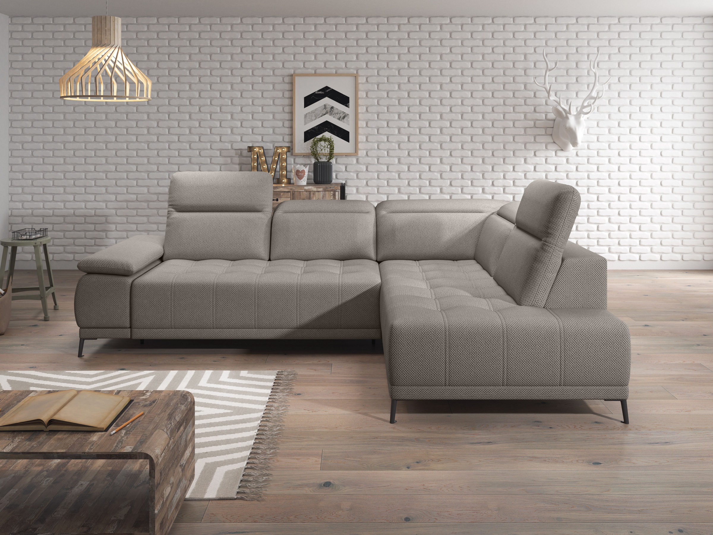 WERK2 Ecksofa »Focus-L, elektrisch erweiterbare Sitztiefe um ca. 30 cm, L-F günstig online kaufen