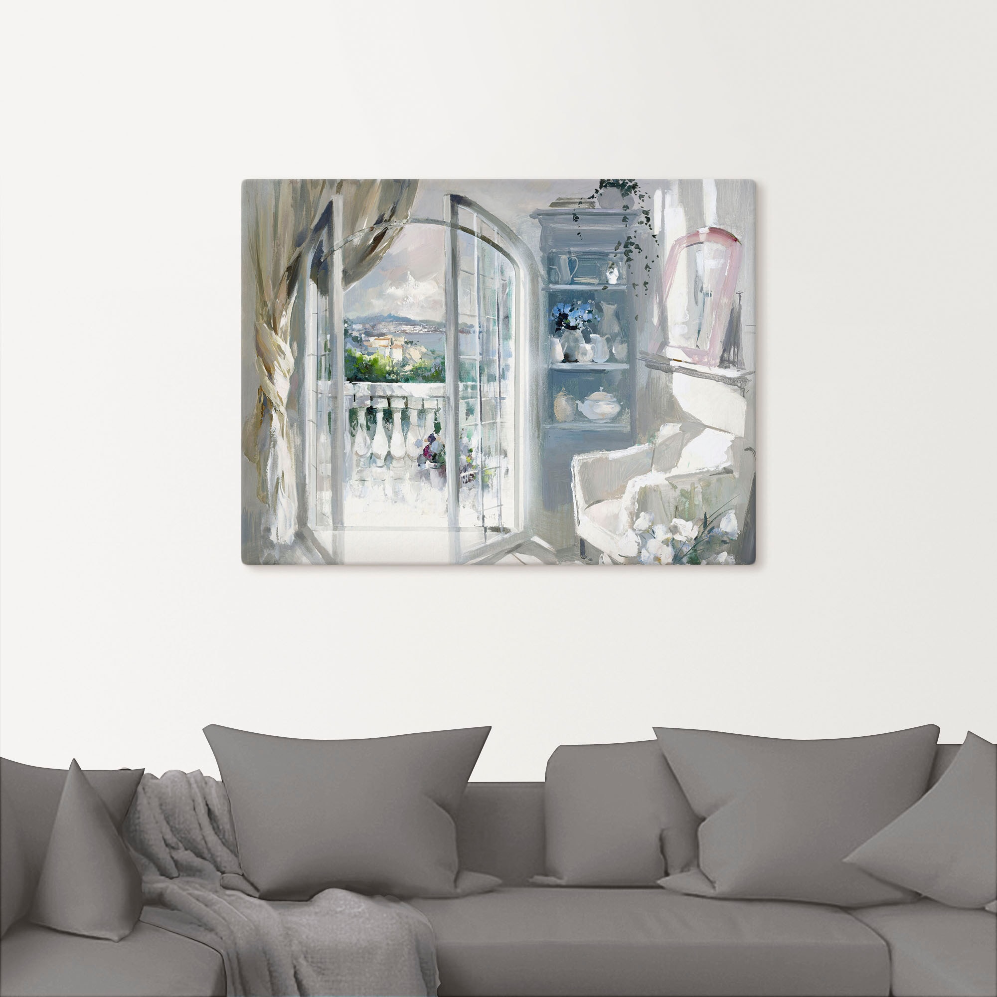 Artland Leinwandbild "Sonniger Raum", Fensterblick, (1 St.), auf Keilrahmen günstig online kaufen