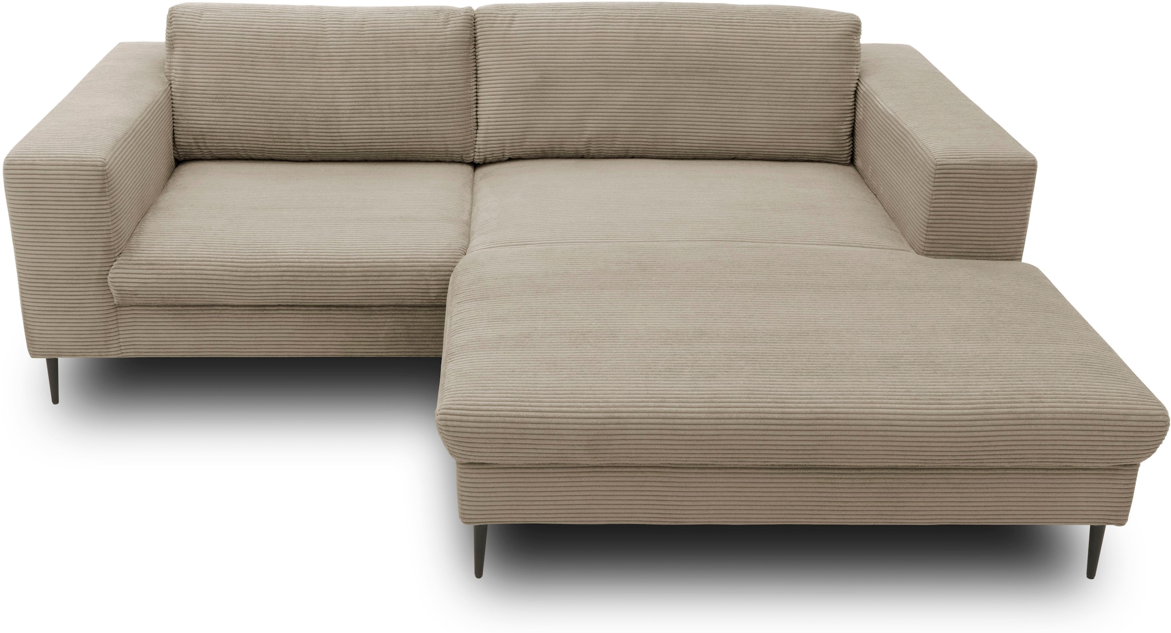 DOMO collection Ecksofa »Modica kompakt und elegant, Breite 244, L-Form«, moderne Optik mit extrabreiter Recamiere, auch in Cord