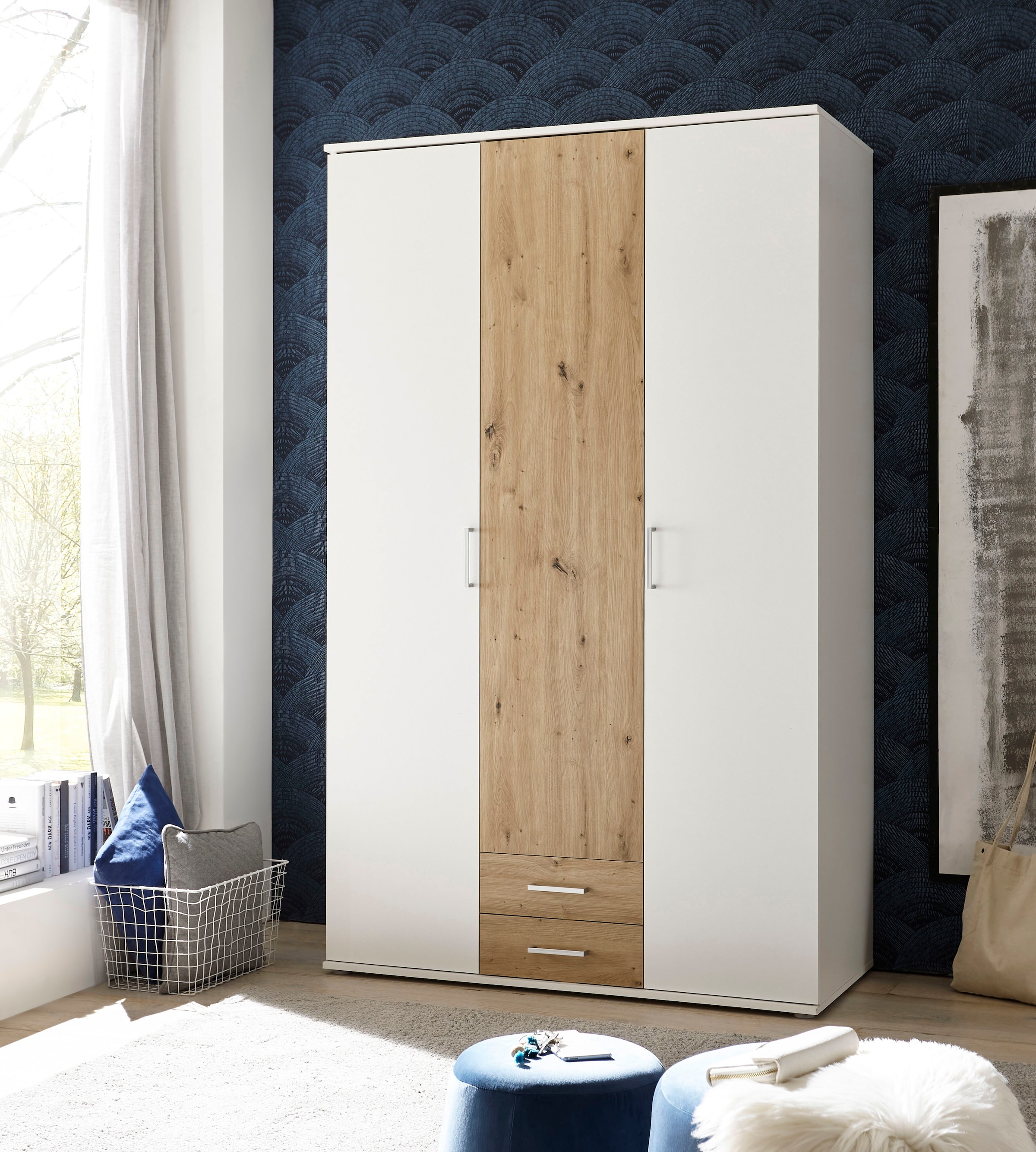 Schlafkontor Kleiderschrank »Marburg Bestseller Schrank Garderobe mit Schubladen«, Schlafzimmerschrank in Top Qualität, in 2 Breiten