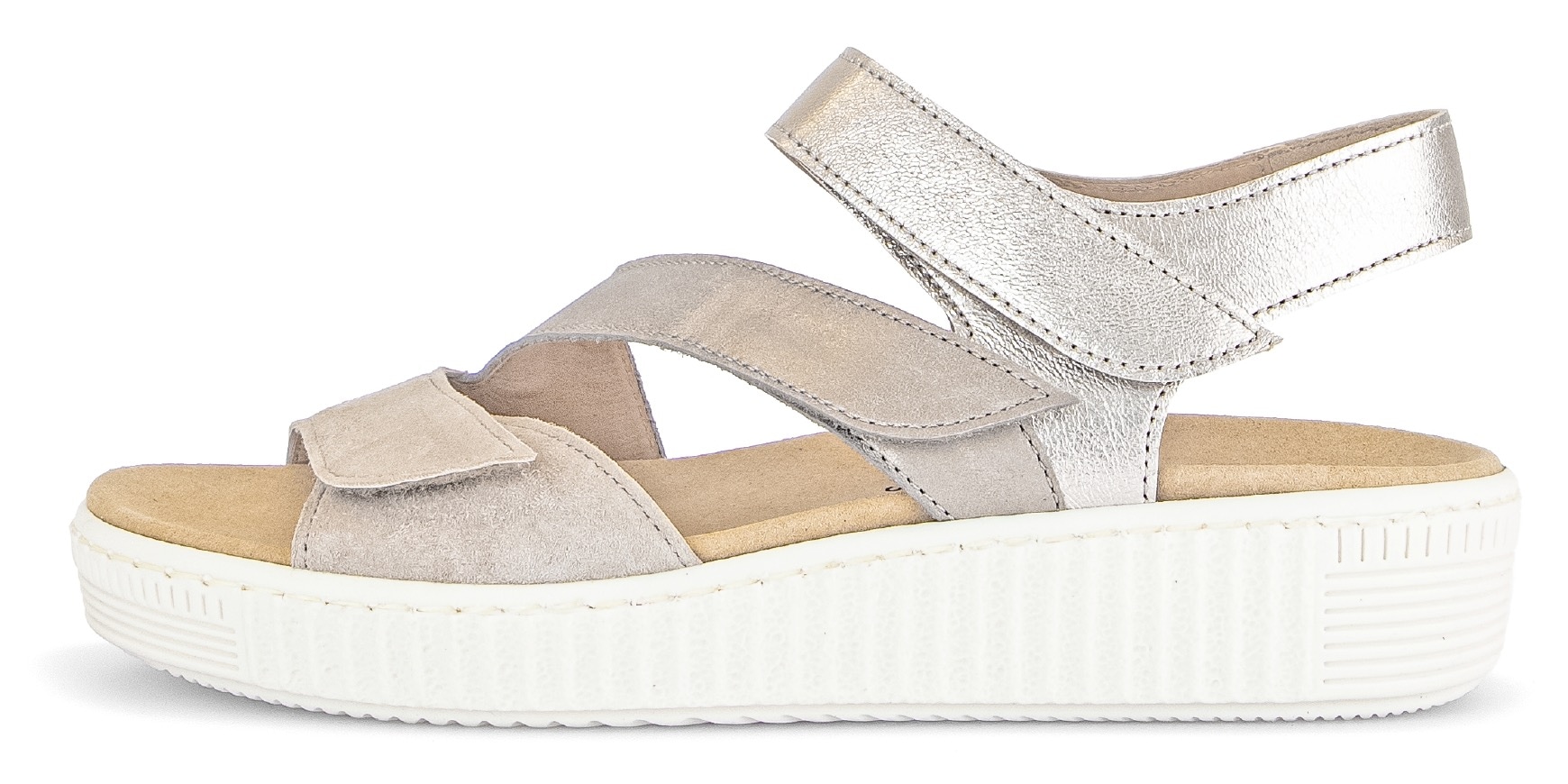 Gabor Keilsandalette  , Sommerschuh, Riemchensandale mit regulierbaren Klettriemchen