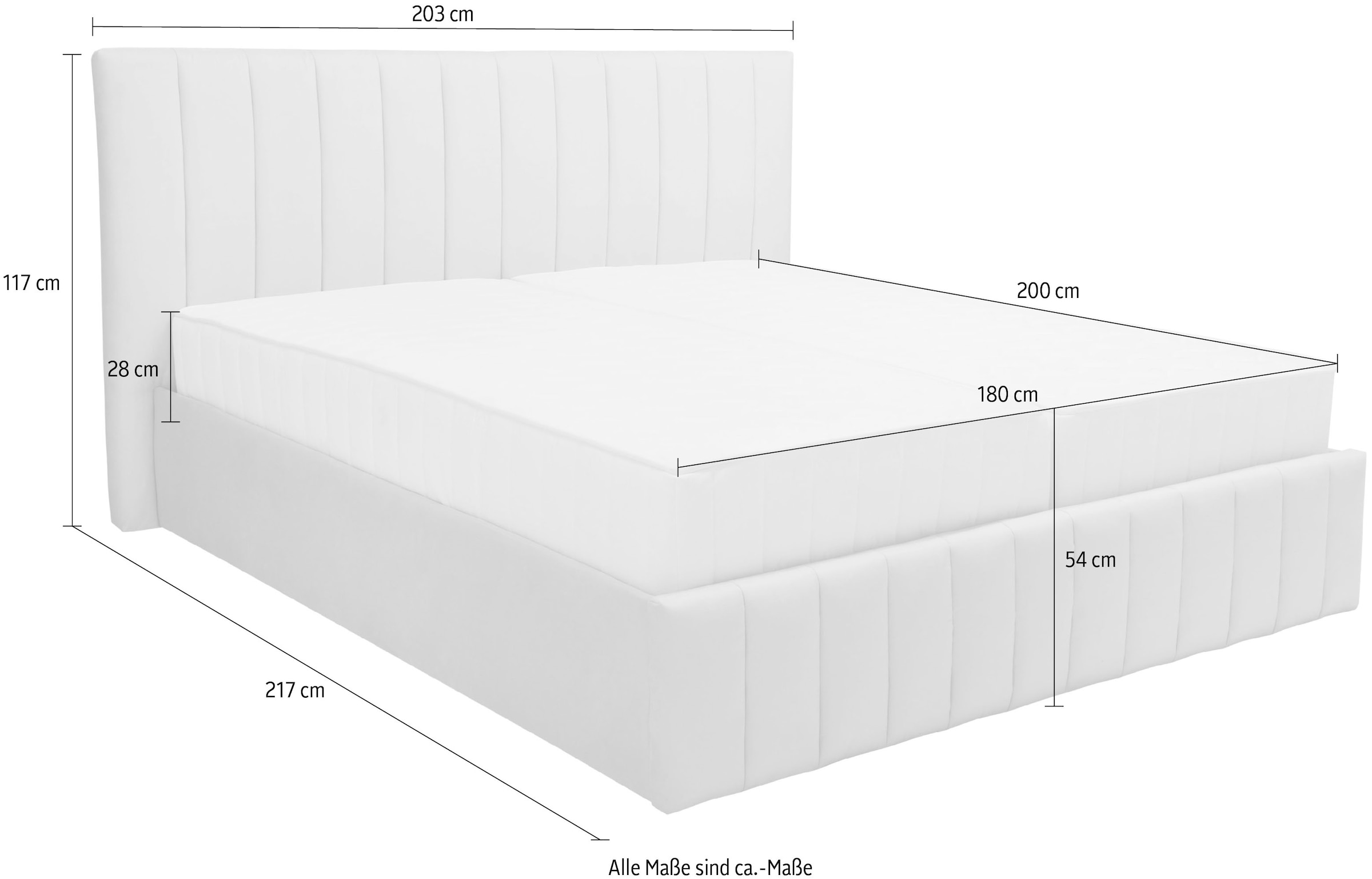INOSIGN Polsterbett »Effy erhältlich in der Breite 180x200cm«, wahlweise mit Lattenrost und Matratze