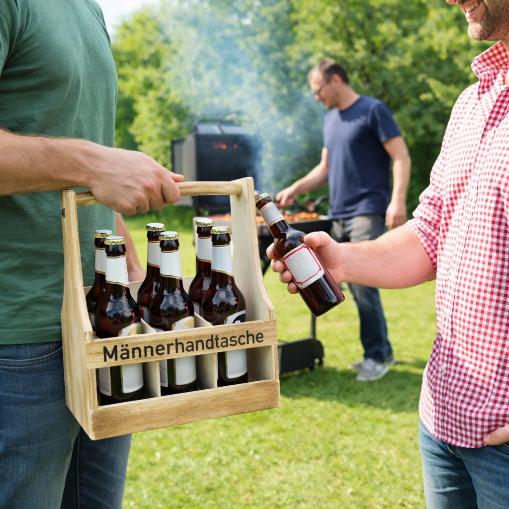 KESPER® Flaschenträger »Männerhandtasche, geflammt, Sperrholz, FSC« mit Flaschenöffner