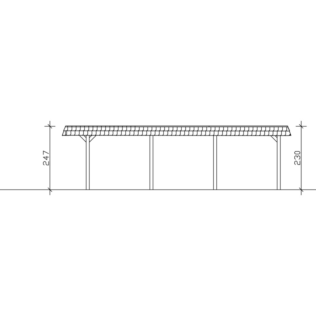 Skanholz Einzelcarport »Wendland«, Leimholz-Nordisches Fichtenholz, 341 cm, weiß