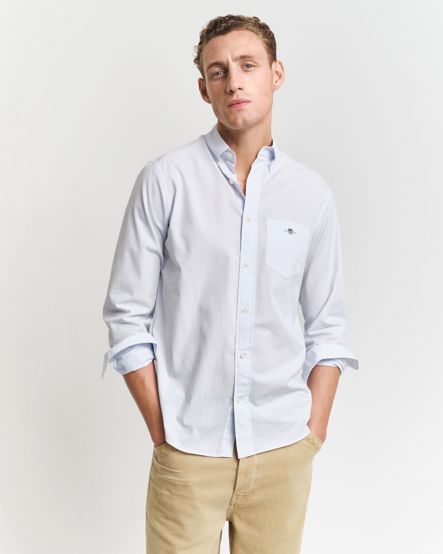 Gant Langarmhemd »REG POPLIN BANKER SHIRT« Banker Stripe Popeline, leichte Baumwolle