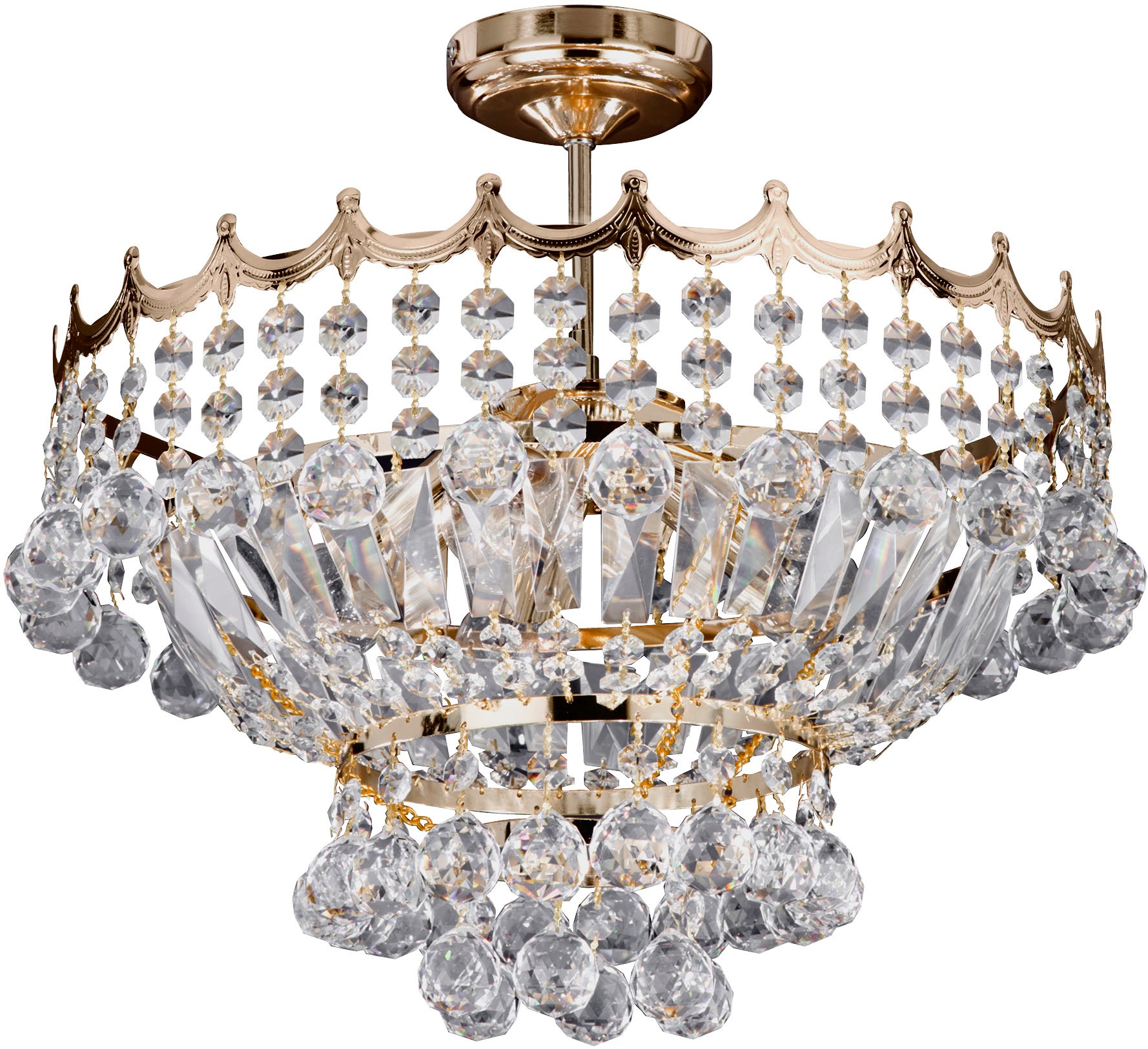 Searchlight Kronleuchter »Deckenleuchte Versailles, 5-flammig«, 5 flammig, Leuchtmittel E14 | ohne Leuchtmittel, Glamourös