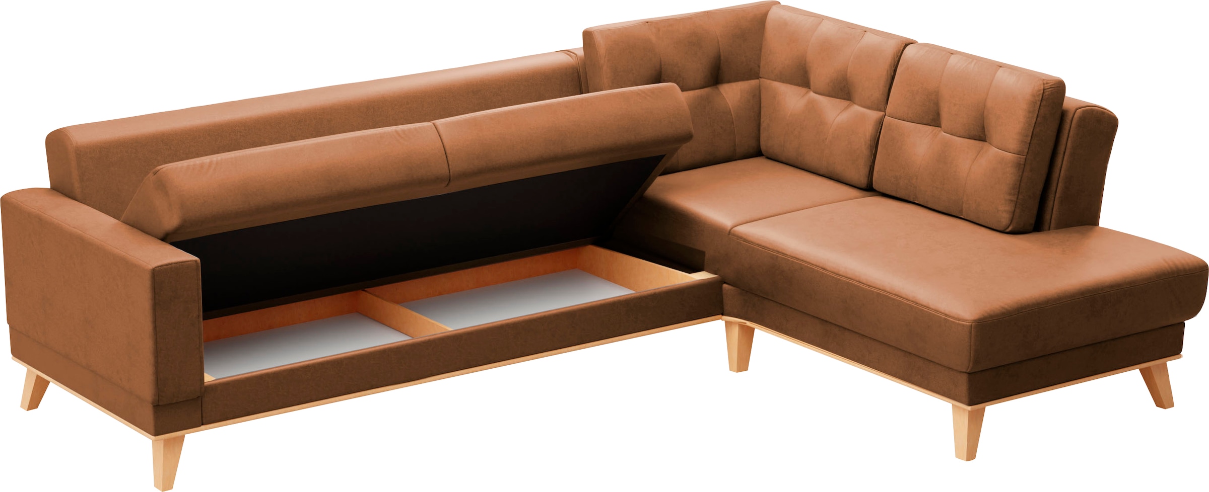 sit&more Ecksofa »Lavida L-Form«, wahlweise mit Kippfunktion und Bettkasten