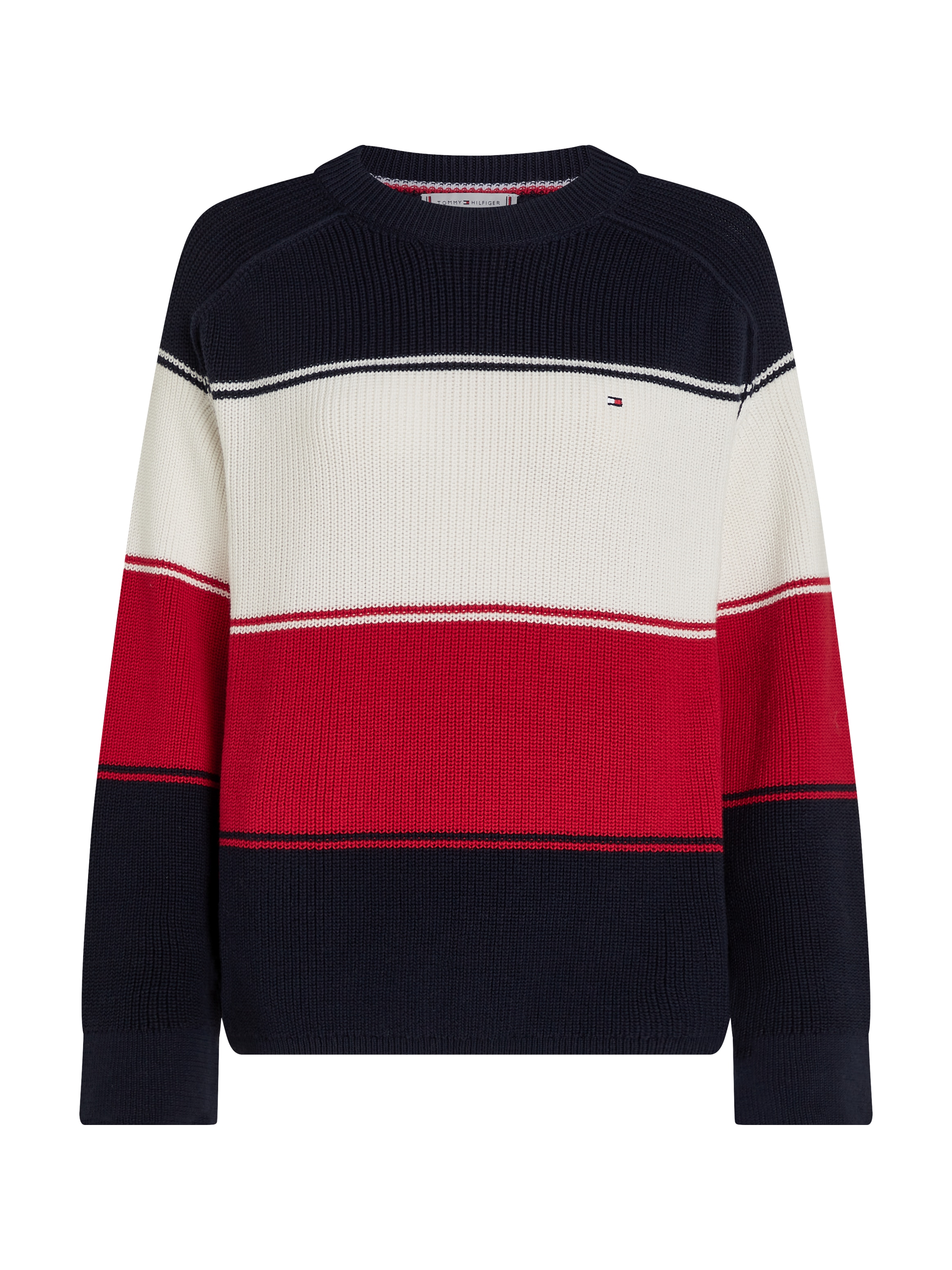Tommy Hilfiger Rundhalspullover, (Global Serie TH WOMEN), mit Logostickerei