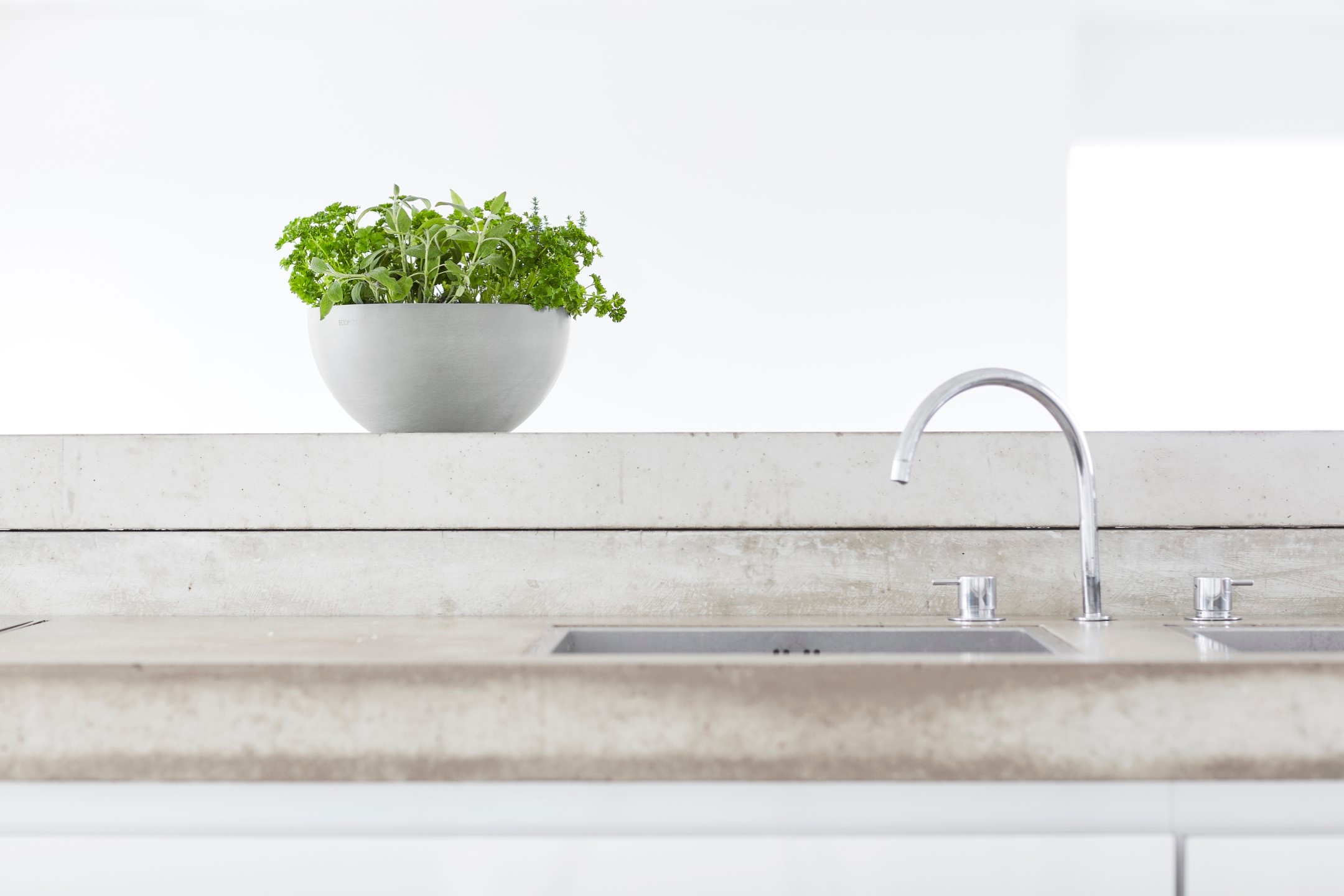 ECOPOTS Blumentopf »BRUSSELS White Grey«, BxTxH: 25x25x12 cm
